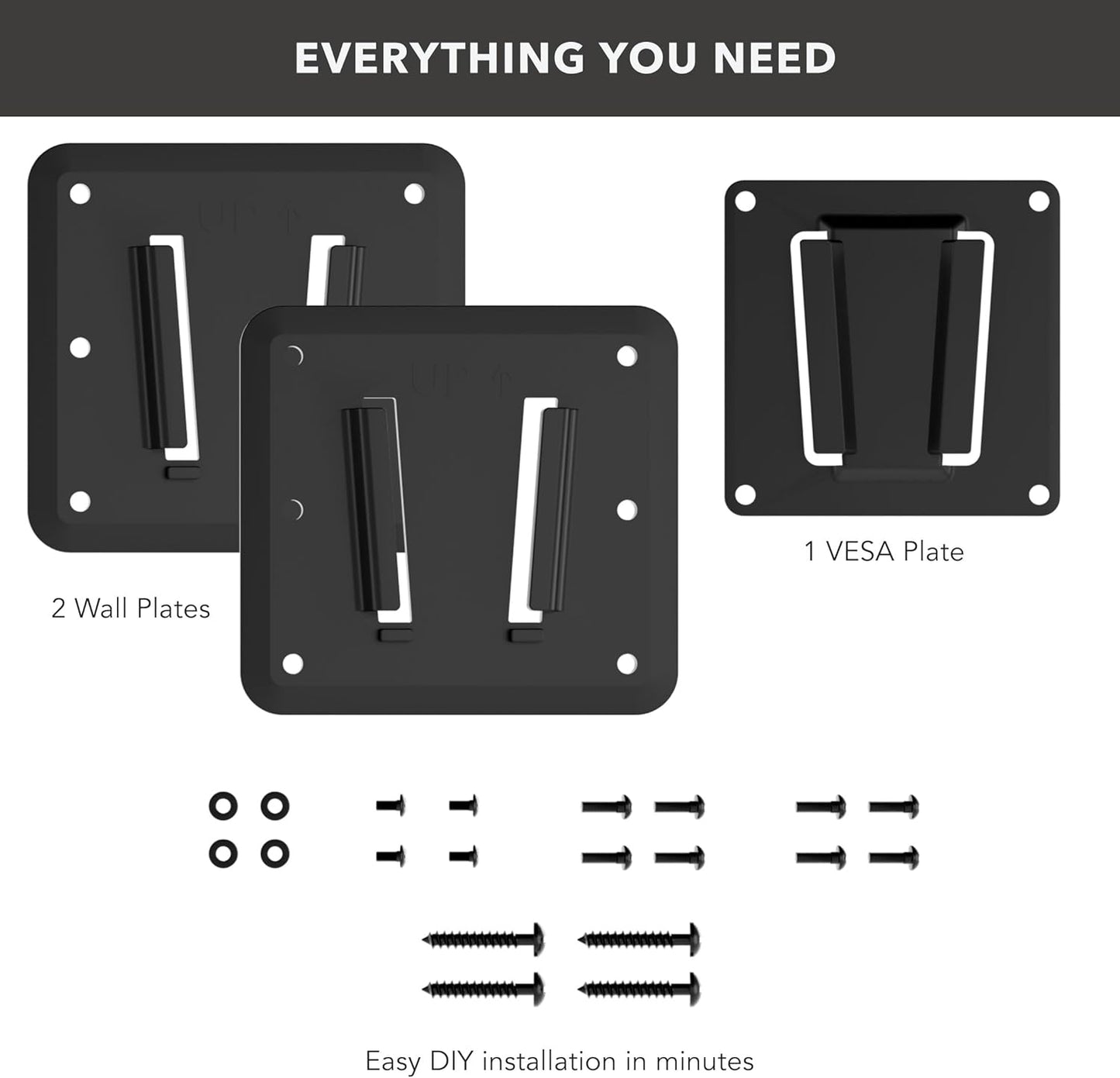 Mount-It! 0.7" 13-43" 30 lbs, 75x75 100x100, RV TV Mount, Rust-Proof Polymer, Dual Wall Plates & Quick-Release