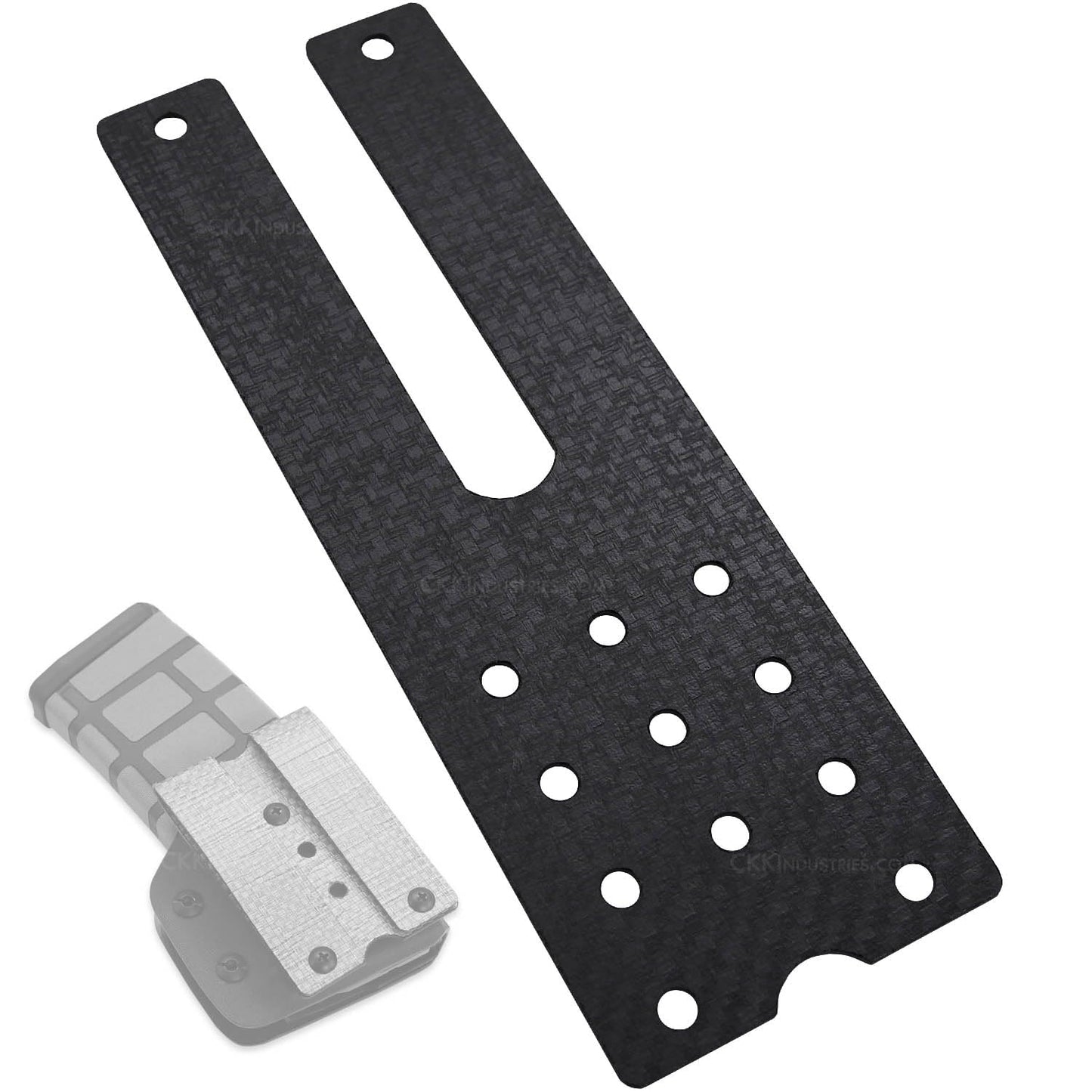 Curv Dual Molle Adapter - (Black) - (No Hardware) - (3.00in) - USA Made, Customizable Carry Angle, Dual Mounting Arms for Tactical Gear, for Military & Law Enforcement