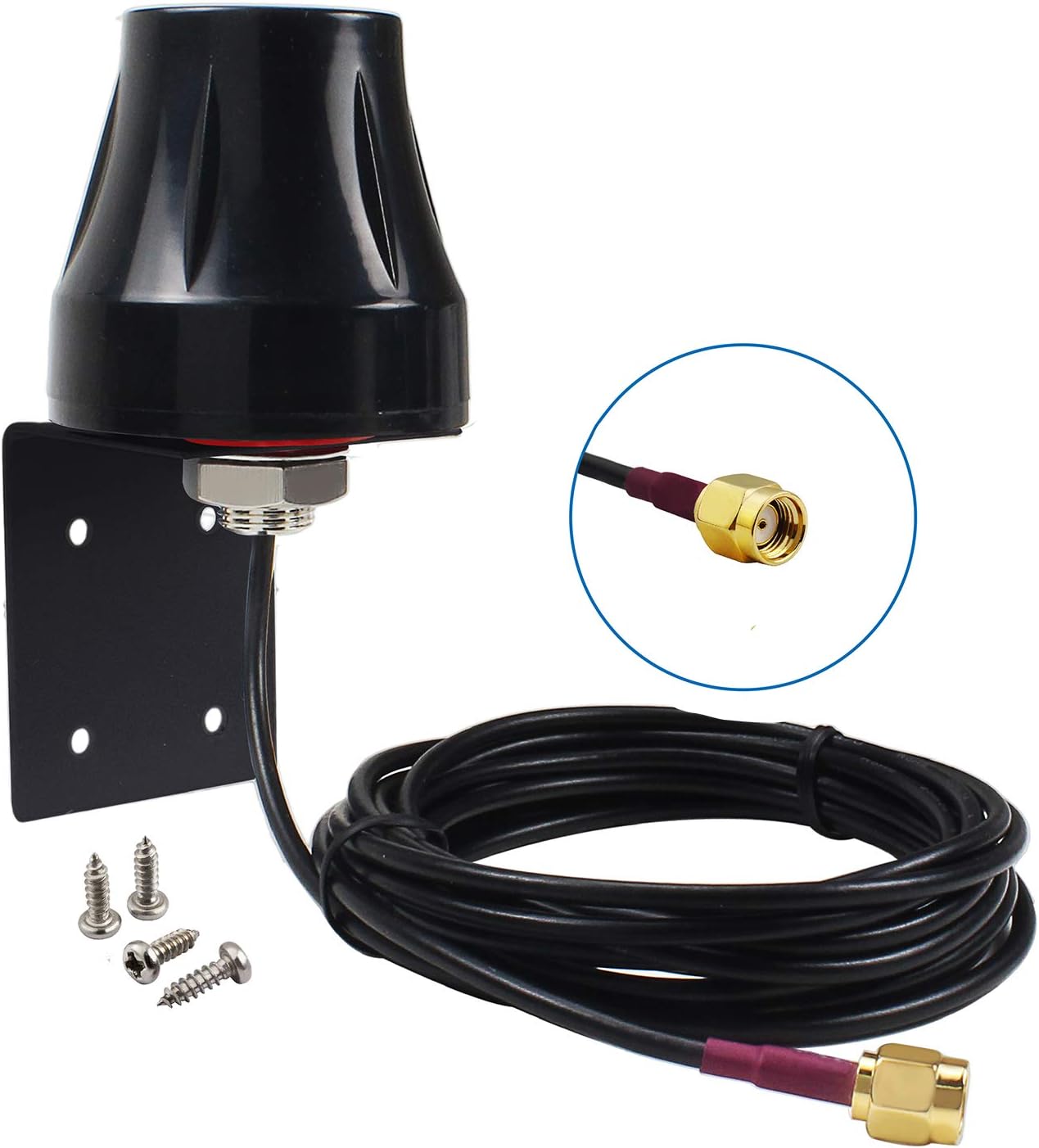 eifagur 2.4GHz 5GHz 5.8GHz 5dBi Waterproof Dual Band WiFi Mini Omni-Directional Wall Mount Outdoor RP-SMA Male Antenna