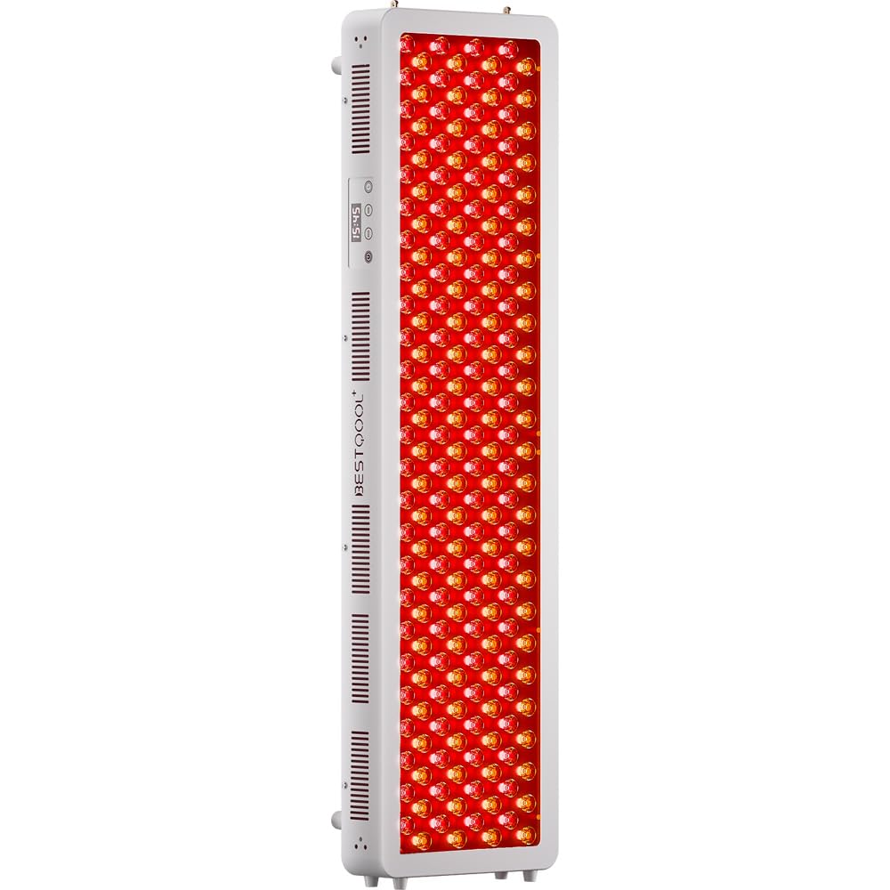 BestQool Red Light Therapy Panel for Body, Face. 4 Wavelengths Elite Grade Full Body Near Infrared Therapy Device Dual Chip 200 LEDs, High Power Red Light Lamp at Home. 340W.