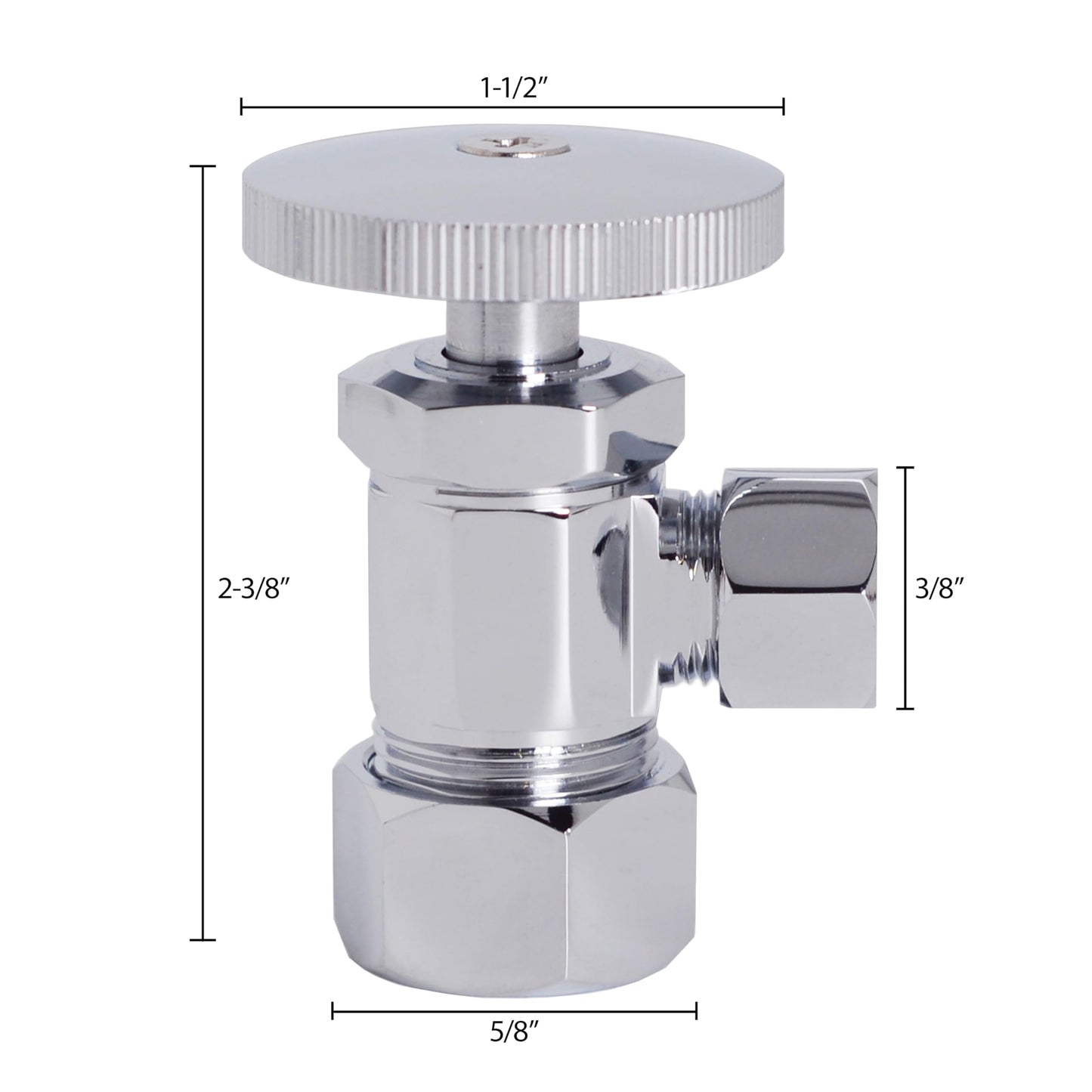 Westbrass A105KBN-62 5/8" x 3/8" OD x 20" Bullnose Riser Supply Line Kit with Round Handle Angle Supply Shut Off Valve for Faucet, Matte Black