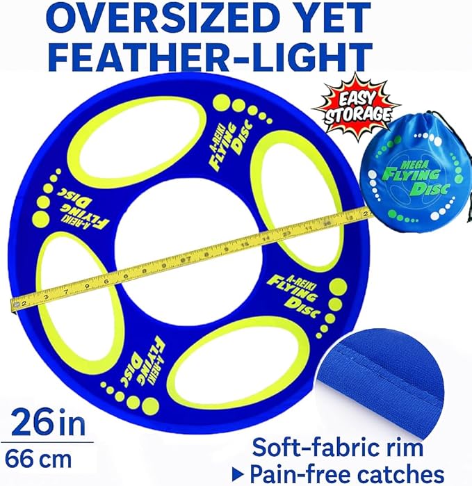 Giant Flying Disc Soft, Foldable & Floats in Air - Encourage Outdoor Play & Family Fun - Great for Kids, Parent-Child Interaction, and School Activities