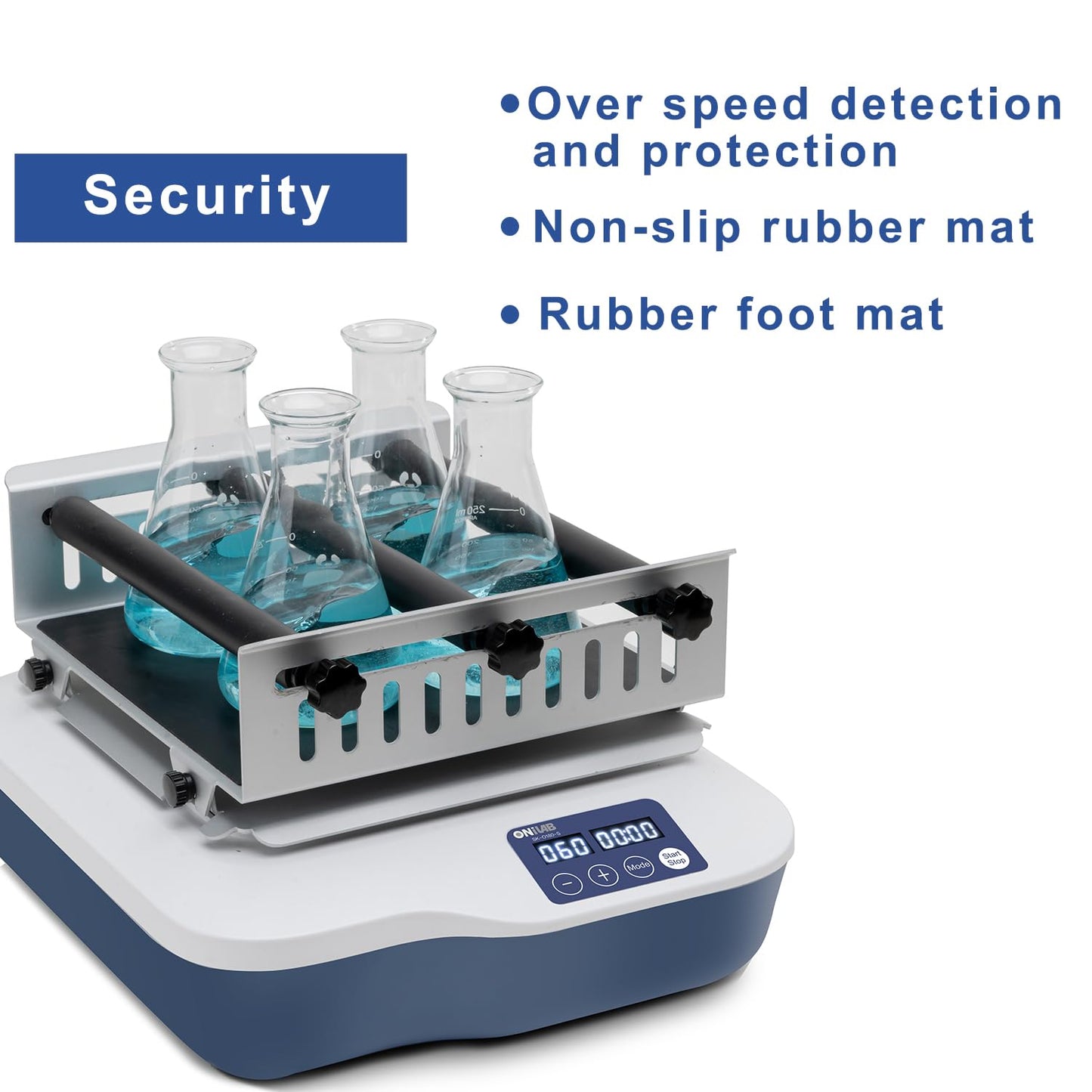 ONiLAB Digital Orbital Shaker 40-200RPM, Replaceable Workplate 9.85"x9.65" Capacity 2KGS, Orbital Rotator Shaker with Continuous Mode or Timer Mode(1min-99h59min), Labs and Classrooms