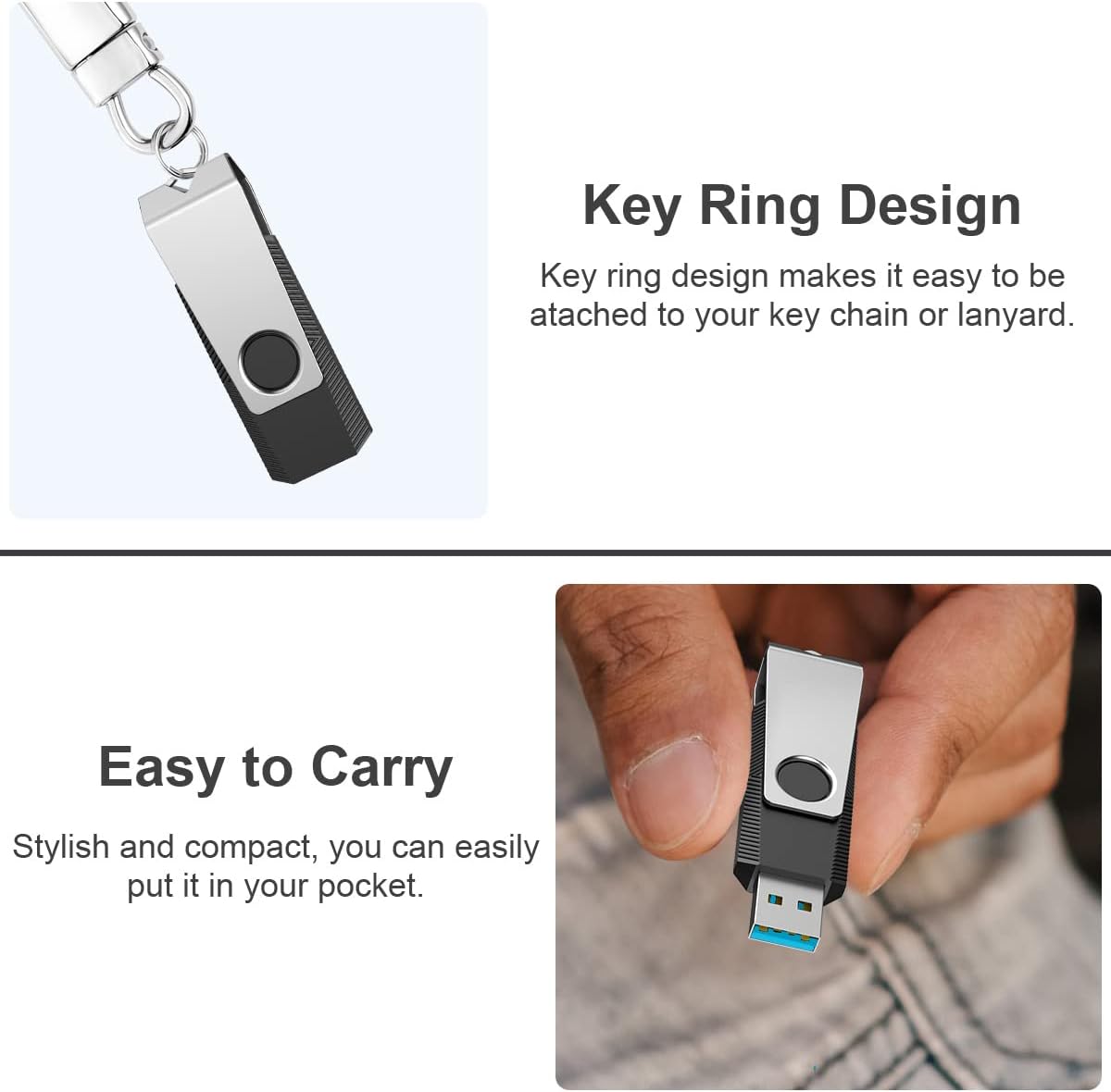 Aiibe 16GB 3.0 16GB USB Flash Drive Thumb Drive USB Memory Stick PenDrive - Black