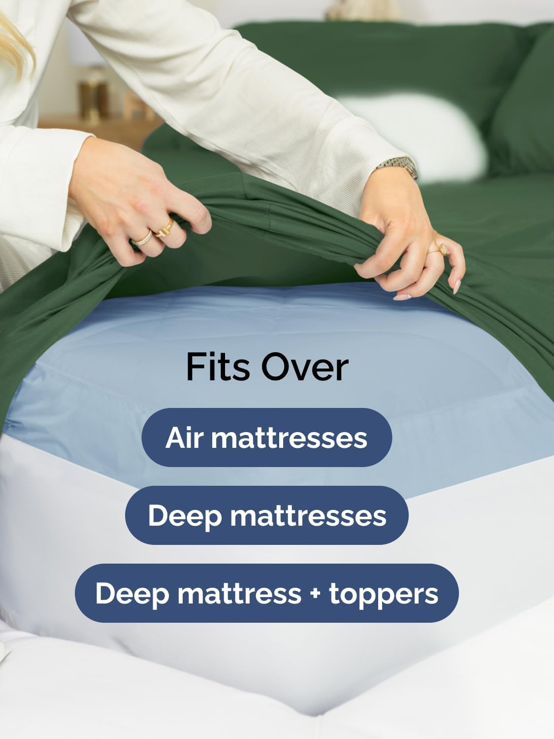 Skiennix Extra Deep Twin Sheet Set - 4-Piece Breathable Cooling Bedding - Soft Wrinkle-Free Emerald Green
