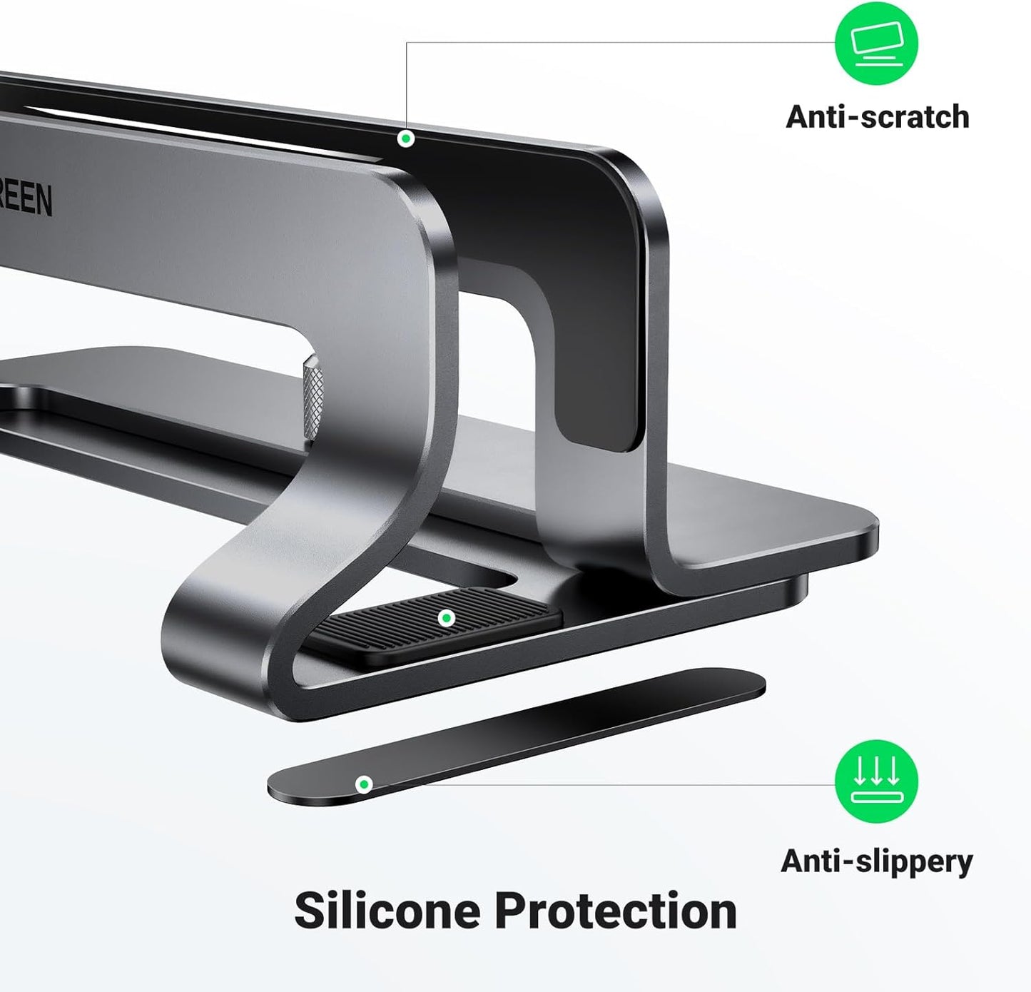 UGREEN 17.3 Inch Vertical Laptop Stand Holder for Desk Compatible with MacBook Pro, MacBook Air Stand Vertical Aluminum