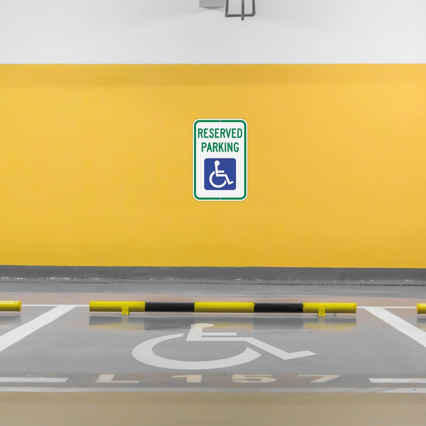 OLANZU Handicap Parking Sign - Pack of 12 Handicap sign - 12" x 18" Engineer Grade - Handicapped Parking Sign - 0.06 Inch Aluminum - UV Protected & Weather Resistant
