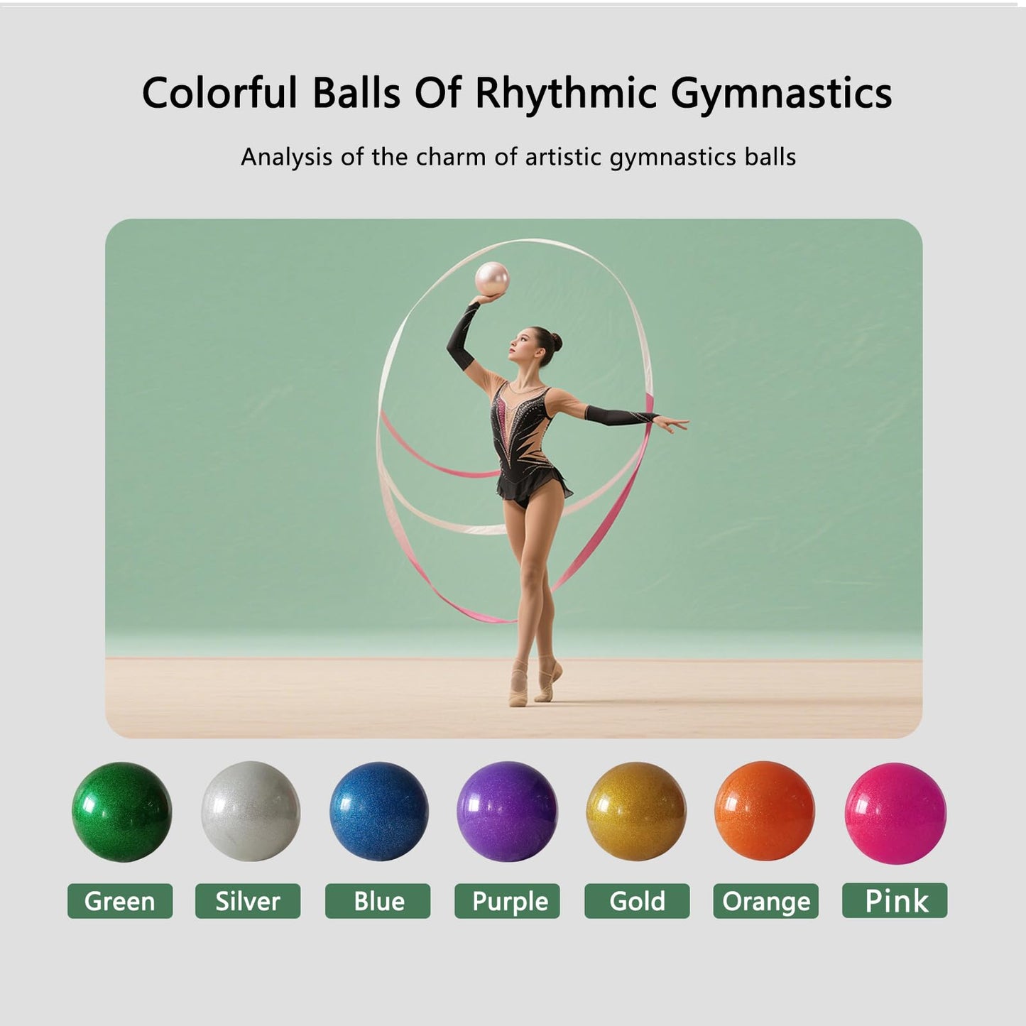LIUHUO Rhythmic Gymnastic Ball for Dance Practice Performance Exercise Training Competition Green