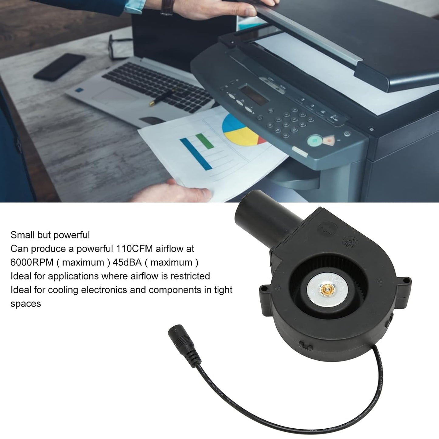 120mm 12V Mini Blower Fan, DC Mini Blower Fan with Speed Control for Receiver DVR, Inflatable Replacement Fan for Modem