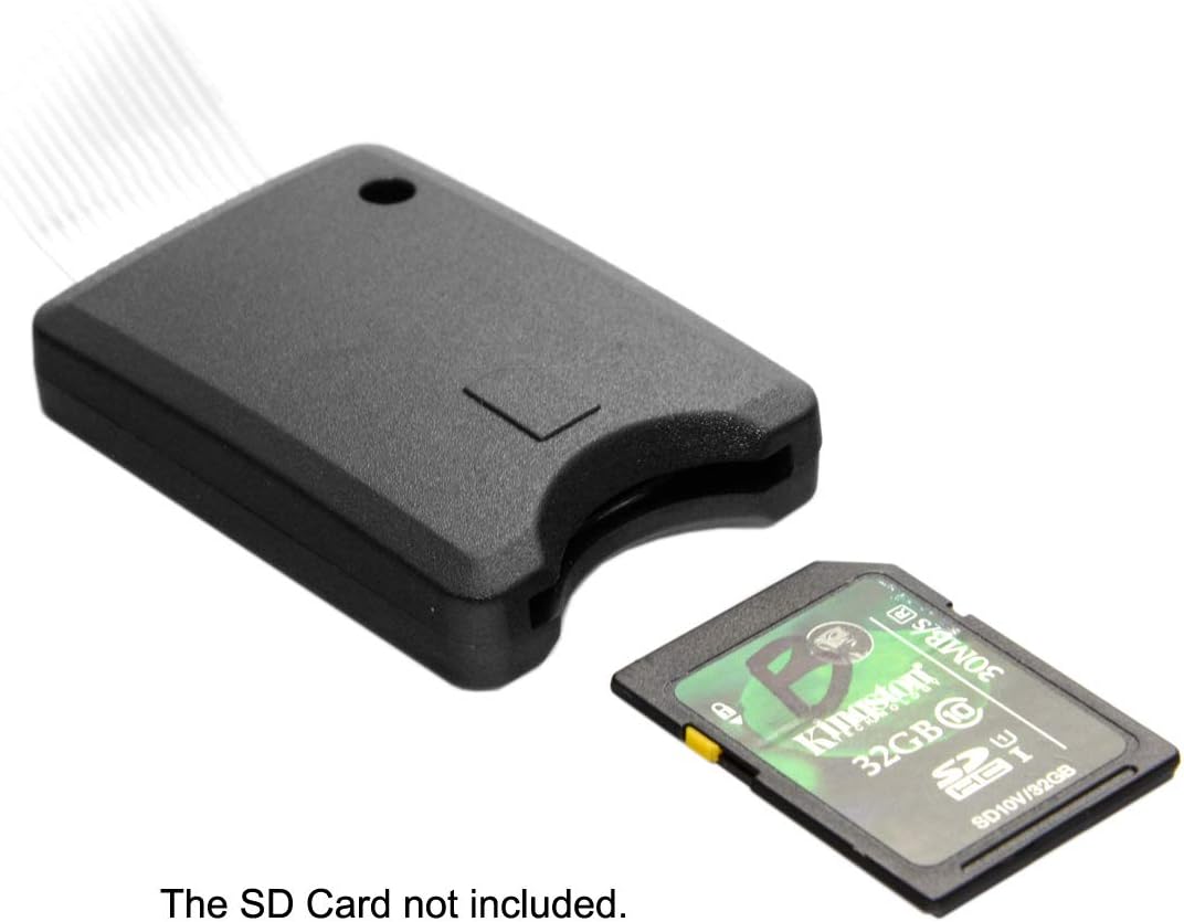 JSER 25cm Standard SD SDHC Male to SD Female Extension Memory Card Kit Soft Flat FPC Cable Extender Compatible for GPS