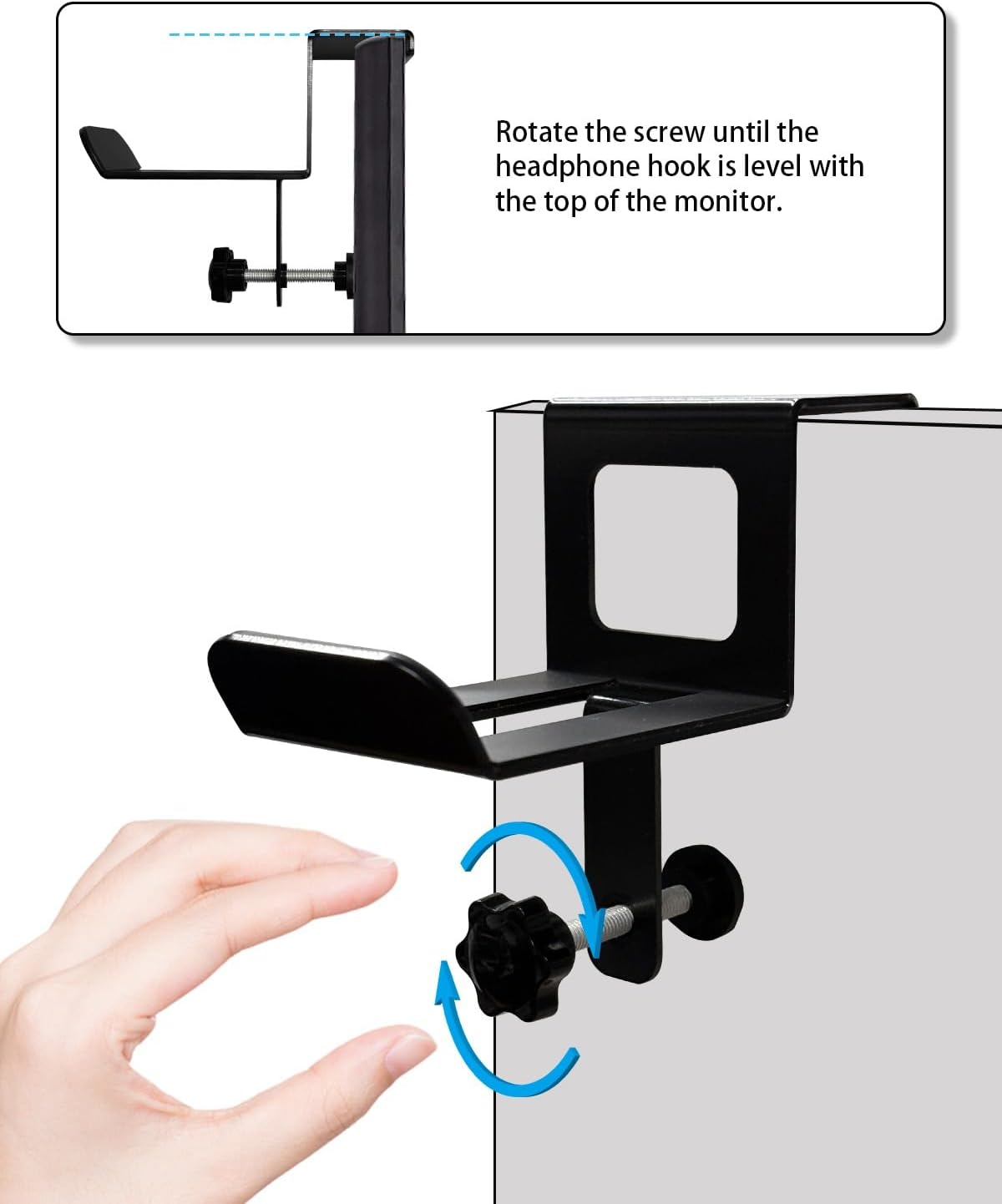 Monitor Back Stand for Headphone, No Adhesive Needed Space Saving Desk Organizer, Compatible with Different Computer