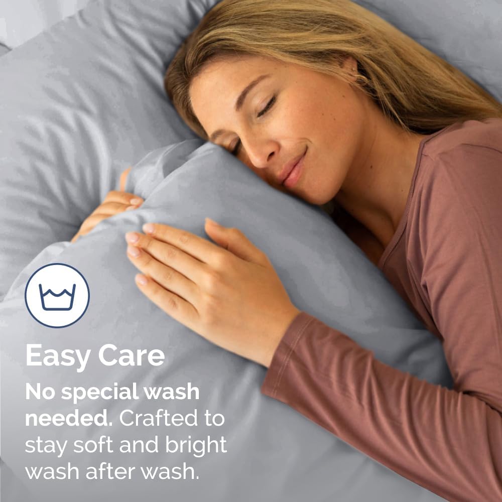 Queen Pillow Cases by [Brand Name] - Ultra Soft Hotel Quality Covers | Wrinkle-Free & Fade Resistant - Steel Blue, Set of 2