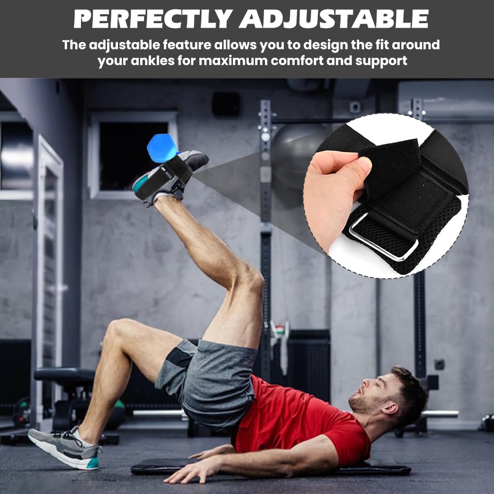 Yonderfume 2 PCS Dumbbell Foot Attachment, Extension Monkey Foot Dumbbell Attachment Straps, Foots Weight, Tibialis Trainer, Ankle Straps for Fitness Training, Leg Extensions