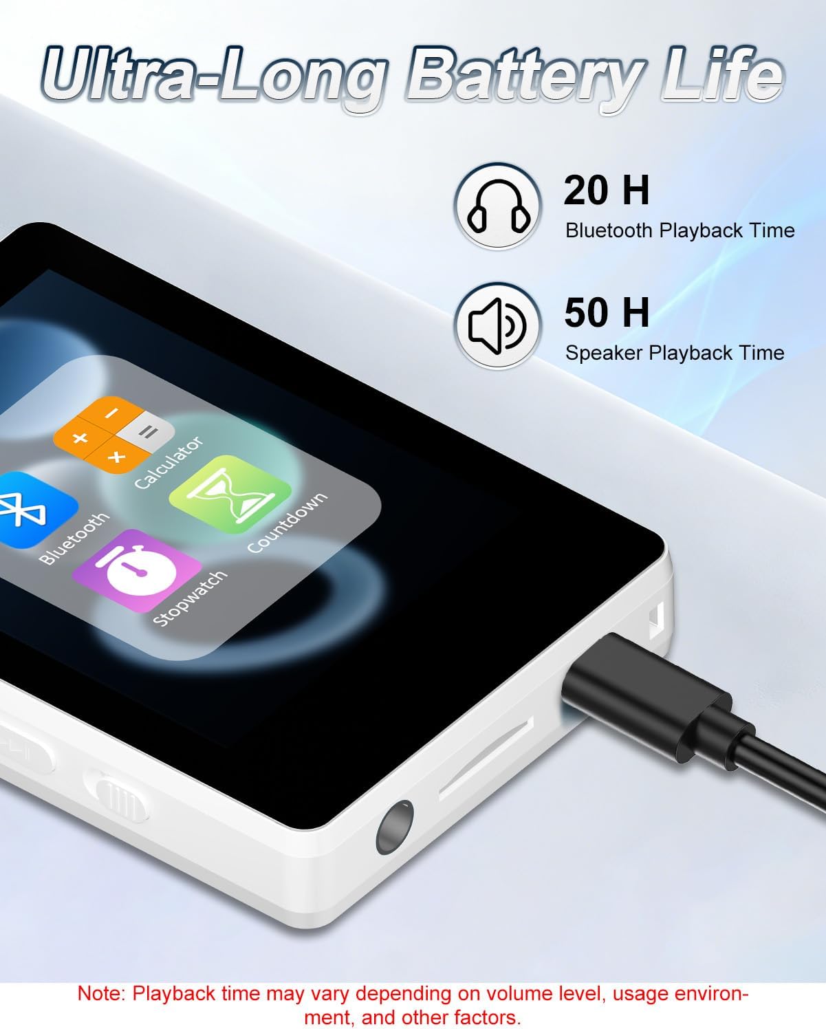VANSING 32GB MP3 5.2 512GB Player with Bluetooth and Smart Index Search, Portable Bluetooth Music Player with Built