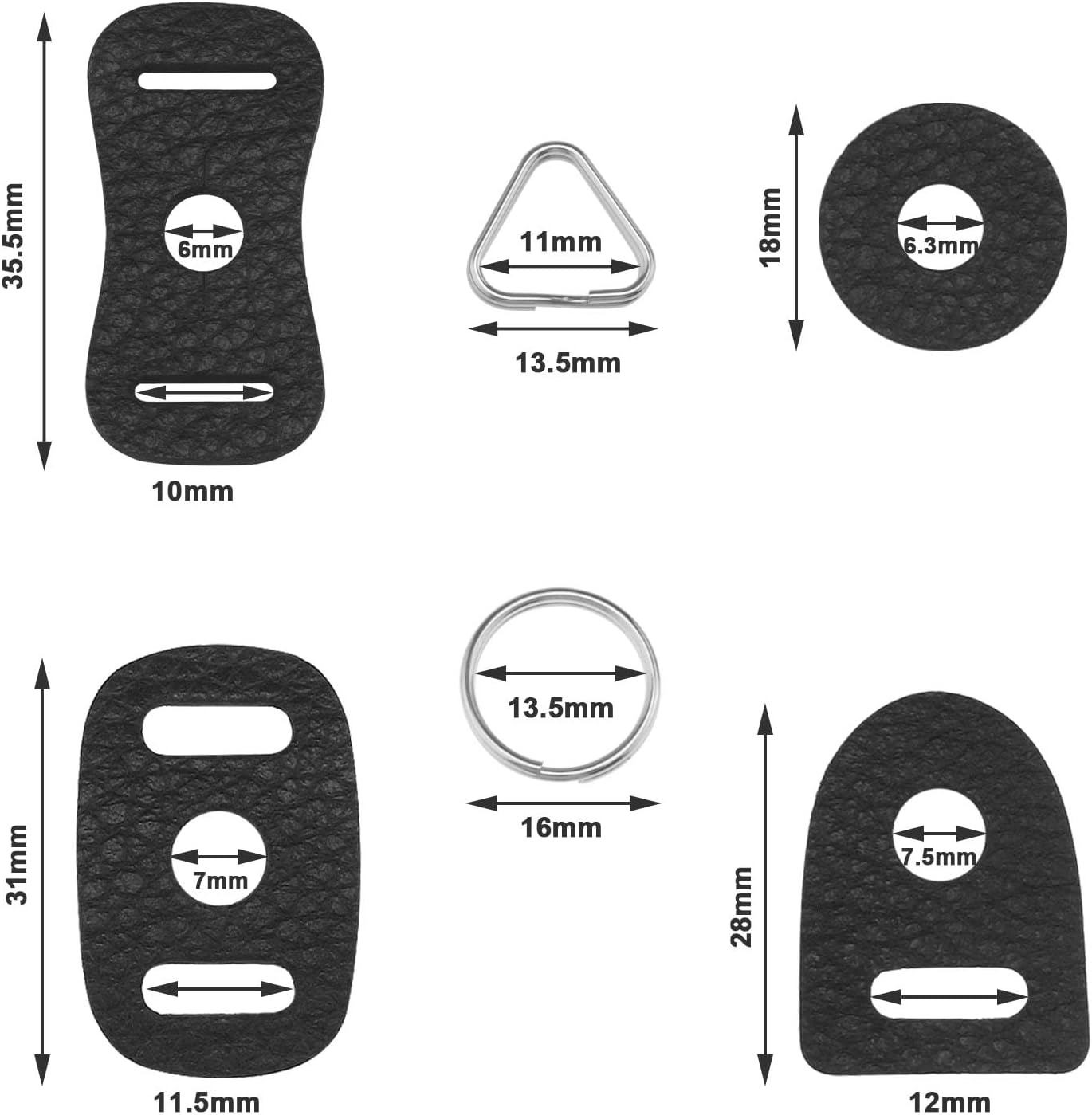 Micro Traders Set 4 of Camera Strap Eyelet Split Adapter Camera Strap Triangular Split Ring Hook Compatible with Sony