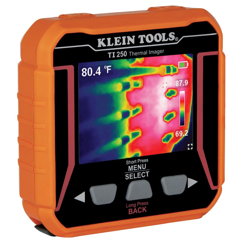 Klein Tools TI250 Rechargeable Thermal Imaging Camera, Camera Displays Over 19,200 Pixels with 3 Color Palettes, High / Low Temperature Points