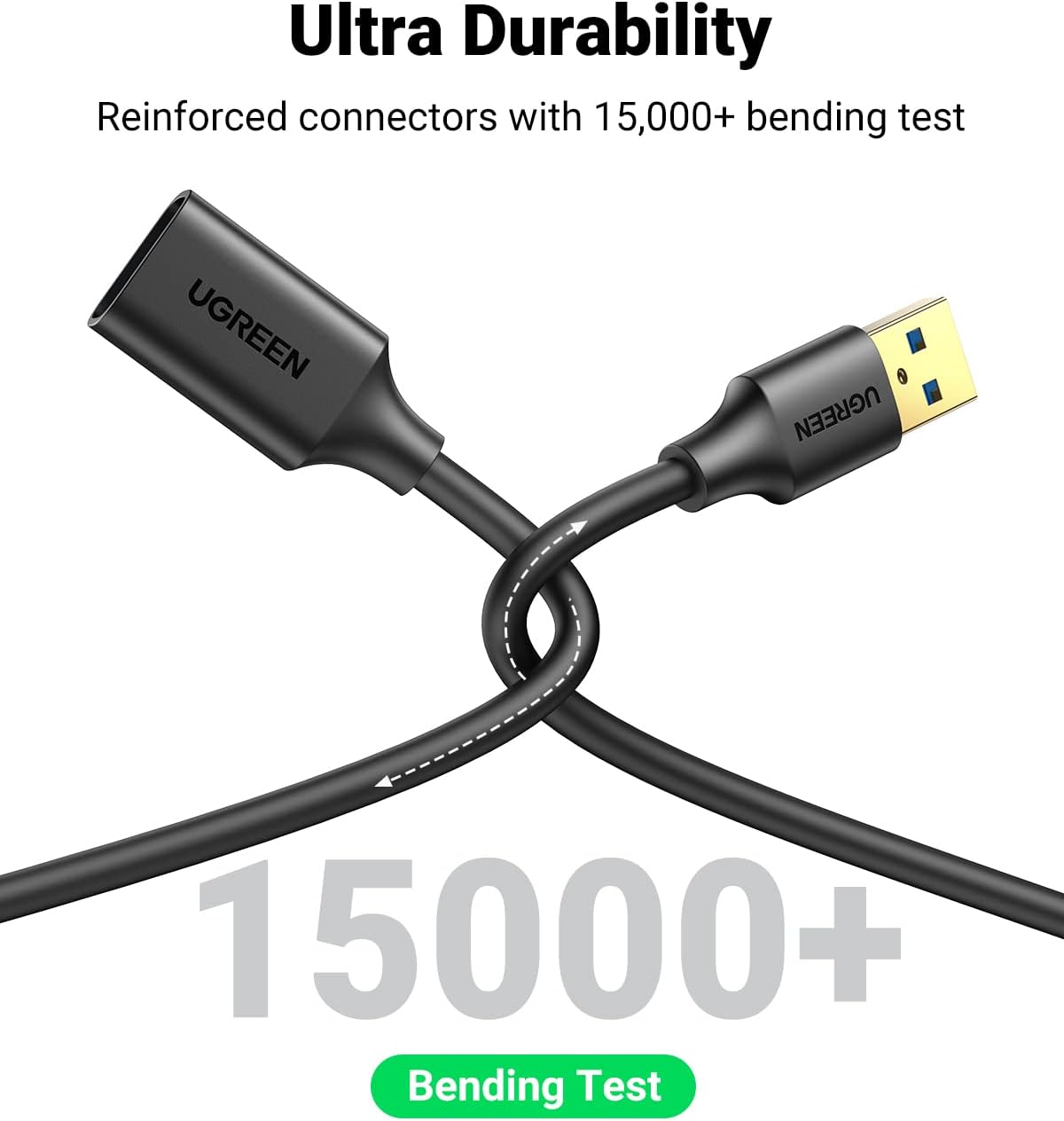 3.0 15 UGREEN USB Extender, USB Extension Cable Male to Female USB Cable High-Speed Data Transfer Compatible