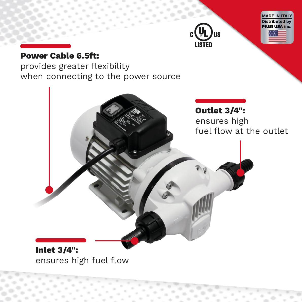Piusi Suzzarablue AC DEF Transfer Pump 120V 60Hz 9 GPM