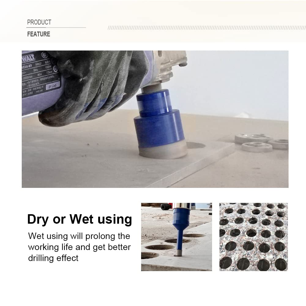SHDIATOOL Diamond Drill Core Bits Set for Porcelain Hole Saw Cutter for Tile Marble Ceramic Granite