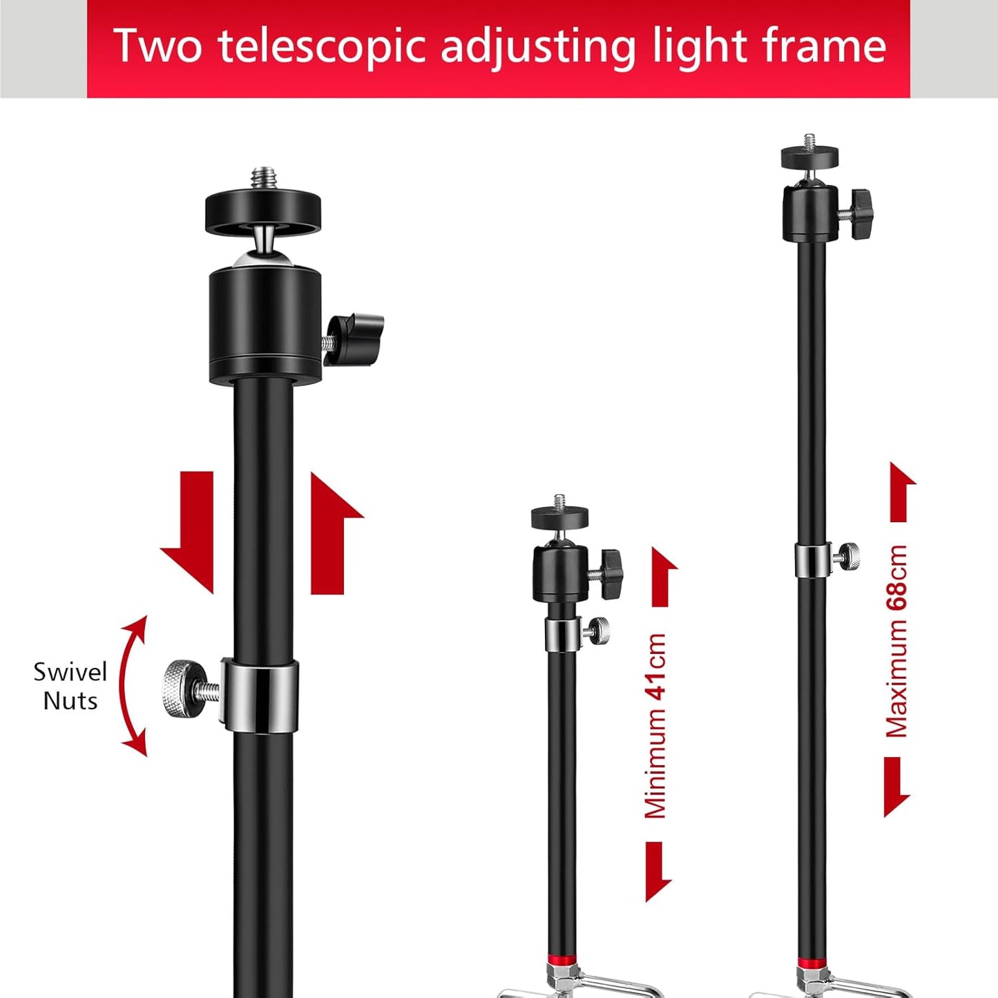 AVCMOTO 3 in1 360 1/4''-20 (6mm), (2 Pack) Game &Trail Camera Mount, Aluminum Degree Adjustable Universal Screw Mount