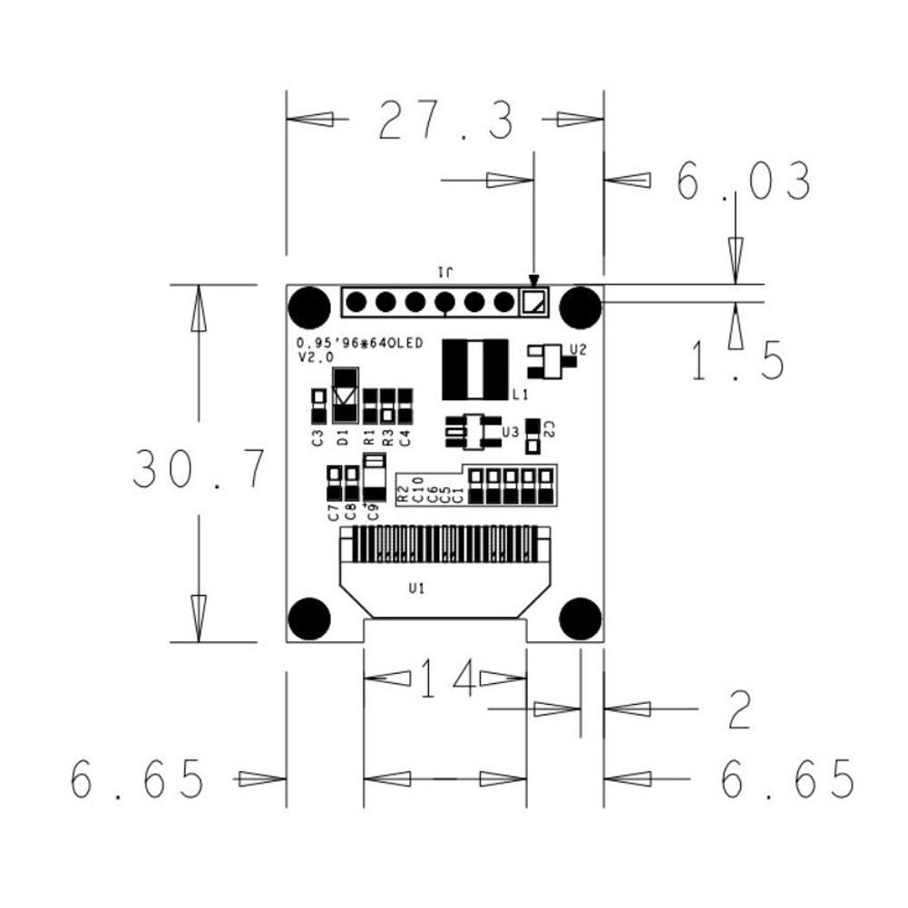 0.95" Inch 7 65K SSD1331 96 64 51 STM32 HiLetgo Pin Colorful SPI OLED Display Module * Resolution for Arduino