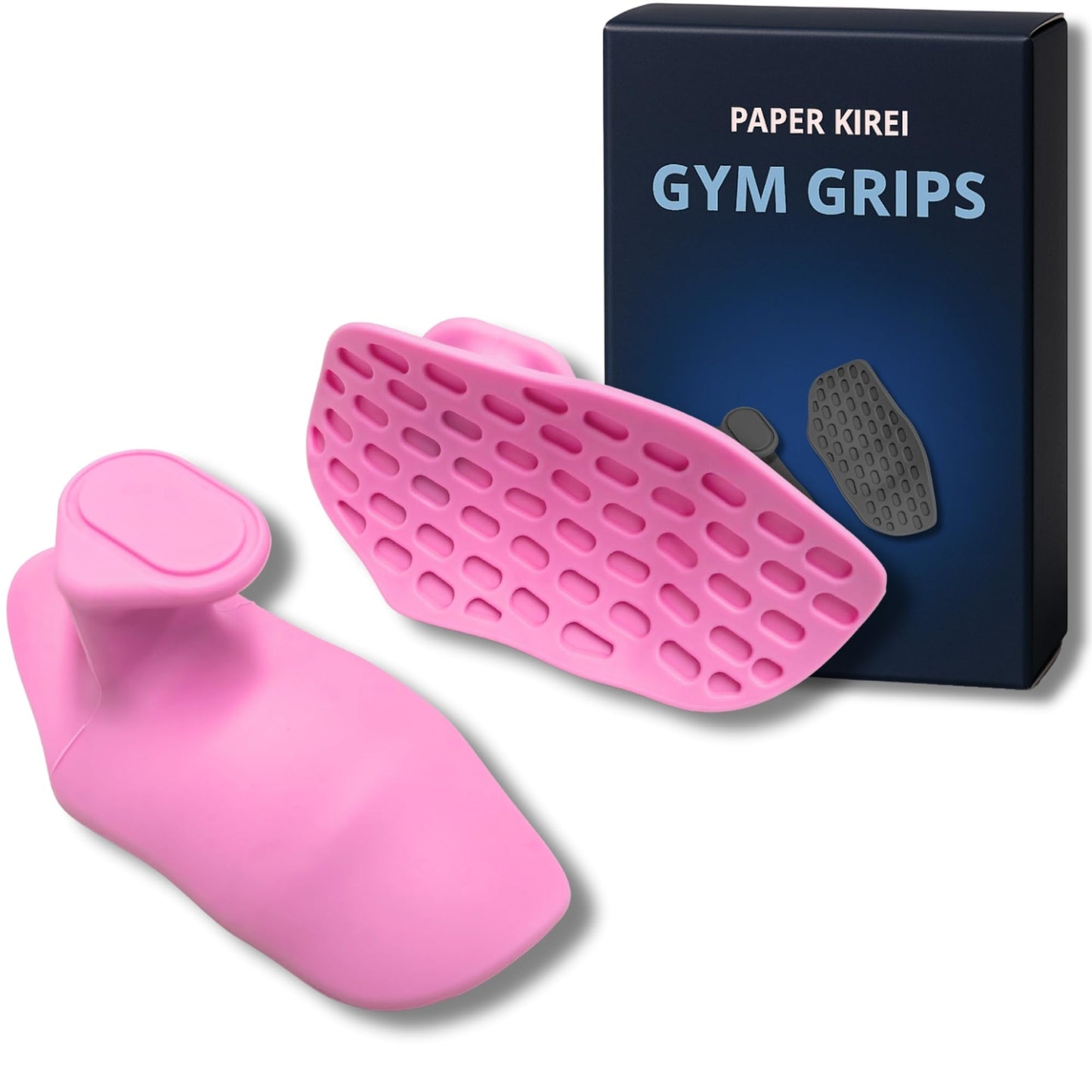 Paper Kirei Workout Grips for Weight Lifting – Non-Slip Gym Grips, Hand Grips for Deadlifts, Rows, Lifting Grips & Weight Grip Pads for Men and Women – Gym Gloves Alternative (Pink/S)