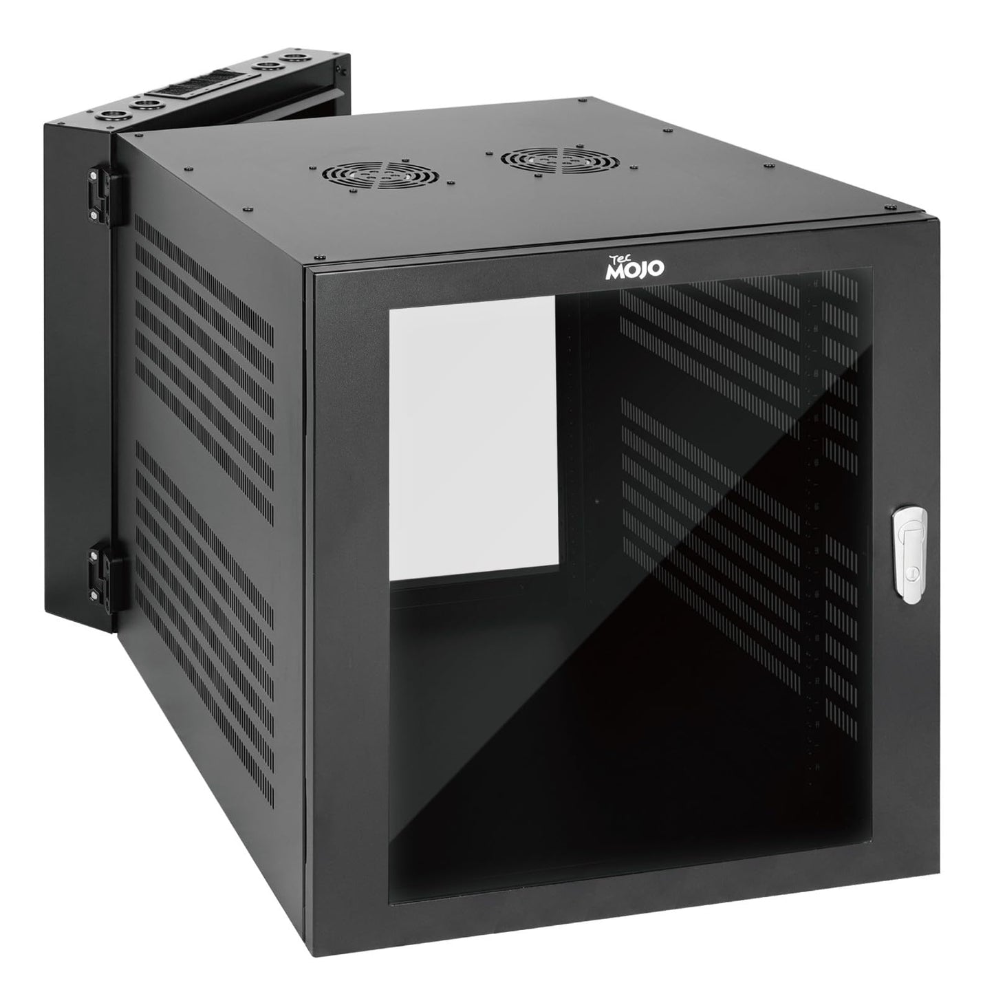 Tecmojo Enterprise-Grade 12U Swing-Out Wall Mount Network Cabinet,27.6inch Depth Server Cabinet, Load Bearing 331lbs (150 kg), Glass Door, 12U Rack for 19in Computer/AV/Data/IT Equipment