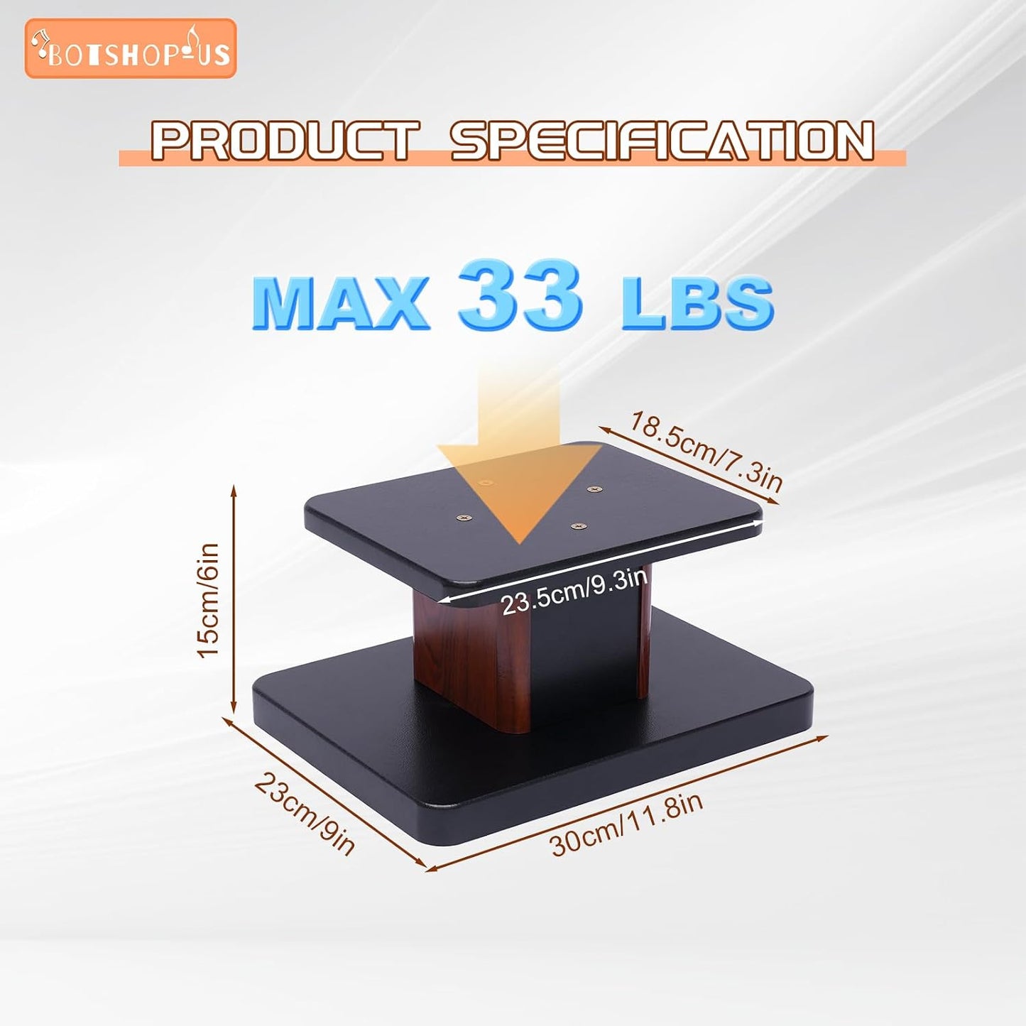 Gdrasuya10 6" 15" Desktop Bookshelf Speaker Stands Pair for Under Studio Speaker Riser Medium&Small Speakers Studio