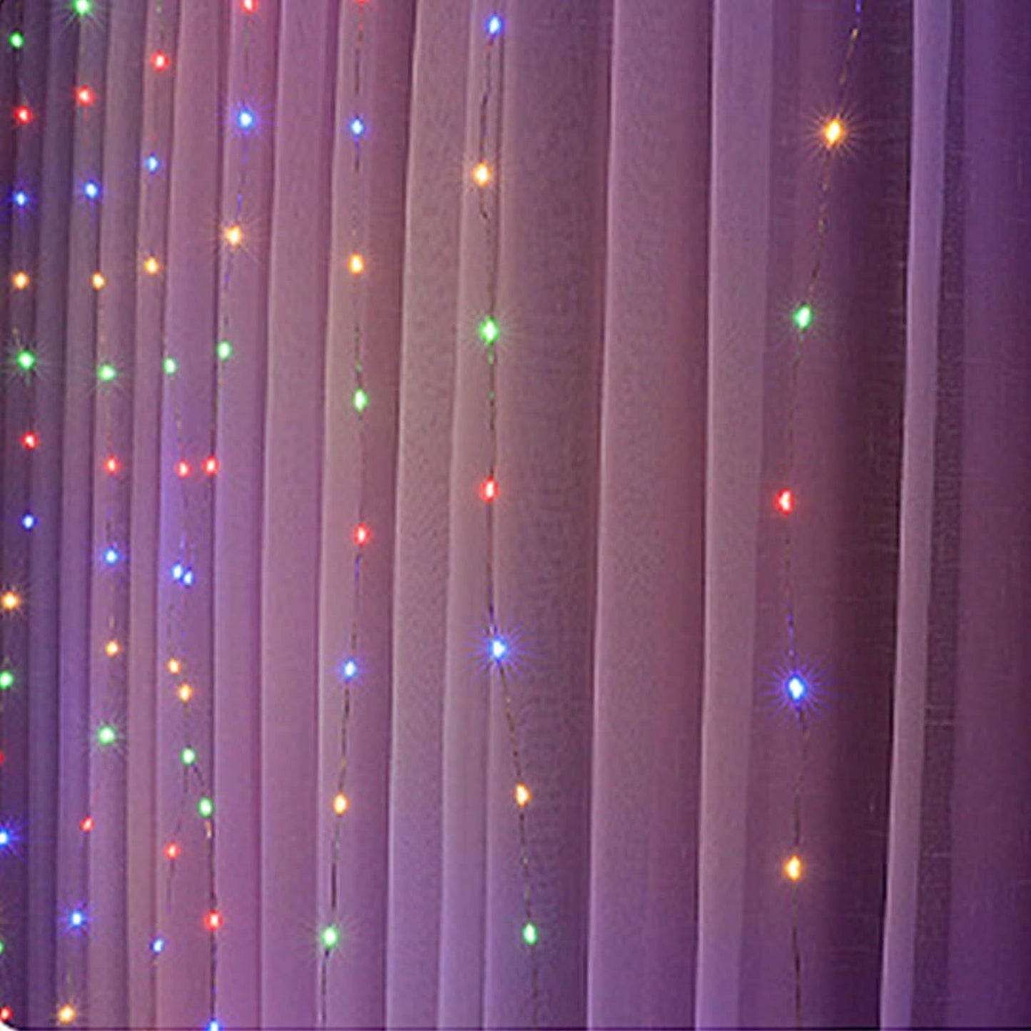 Skiennix 300 LED Curtain String Lights - 8 Light Modes | 9.8x9.8Ft Remote USB Plug for Indoor/Outdoor Decor
