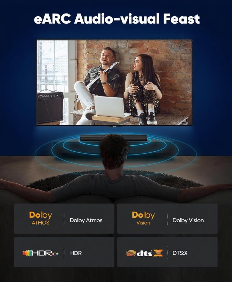 Generic 2M (6.6FT) 48Gbps 8K@60Hz, 4K@120Hz, HDR10, 2.2/2.3, PS3/4/5, Kirei V Wire Ultra High Speed HDMI Cable