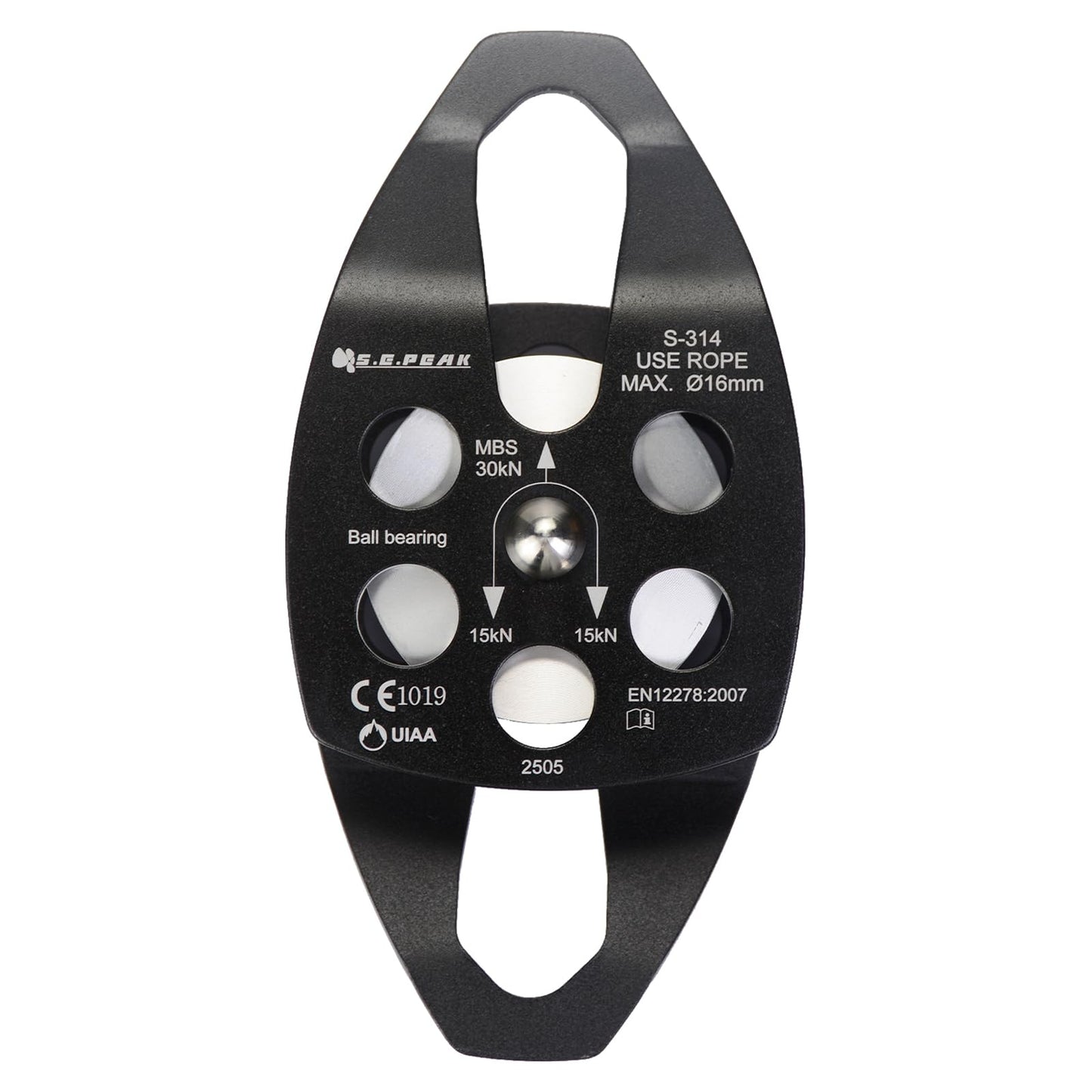 SEPEAK 30kN Large Rescue Pulley Sheave with Swing Plate CE UIAA, Portable Outdoor Climbing Pulley for Backyard Zipline,Fits Rope up to 16 mm/Holds Up to 6750lbs