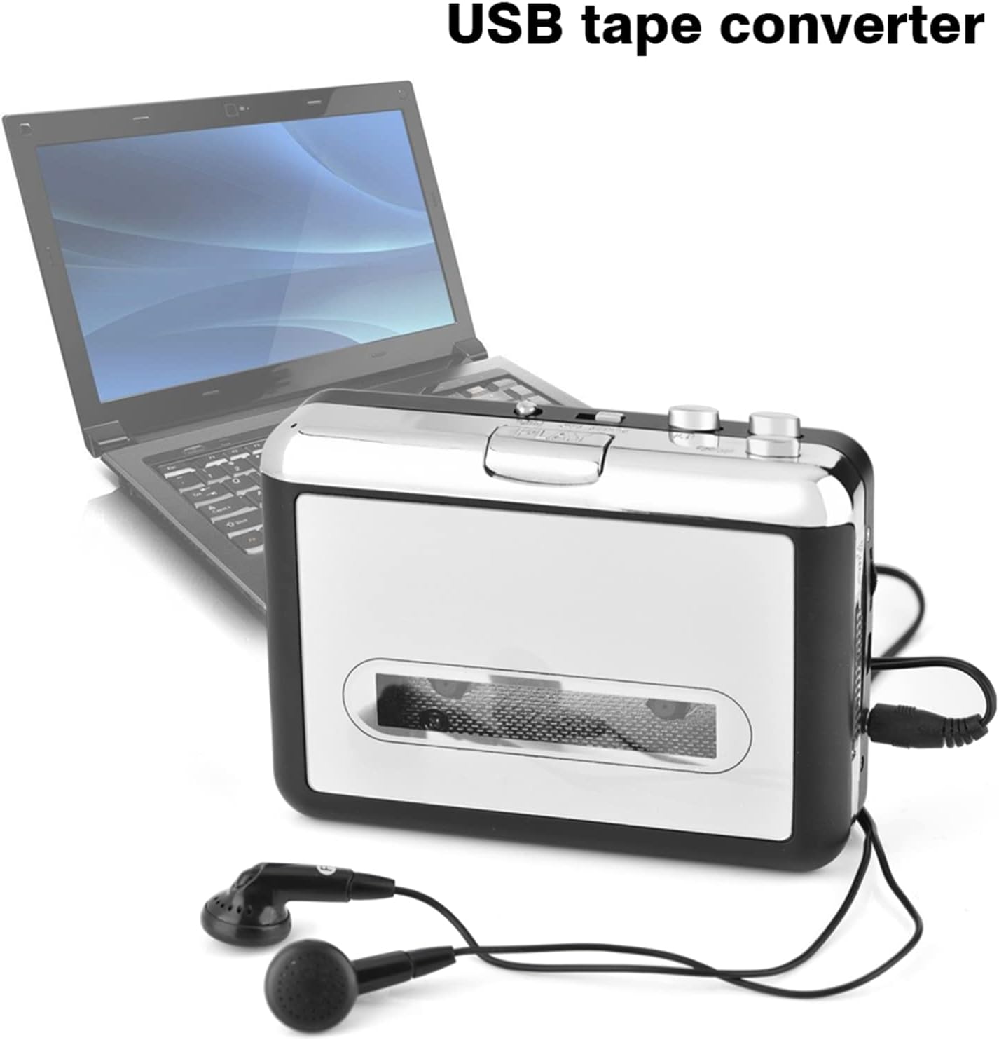 Vvikizy Cassette Cassette MP3 Cassette mp3 Cassette mp3 Microcassette Player USB Tape to PC CD Switcher Clear Stereo