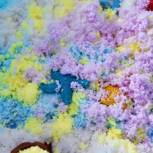 GushySnow® Latex Sensory Bin Filler - Bulk Fake Snow Play Sand for Preschool Classroom | White