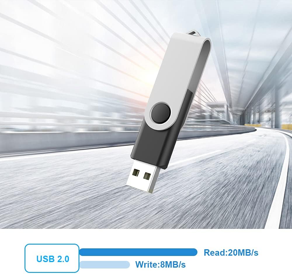 KOOTION 5 1GB Pack 2.0(5 X USB Flash Drives Thumb Drives Memory Stick USB Colors: Black Blue Green Purple Red)