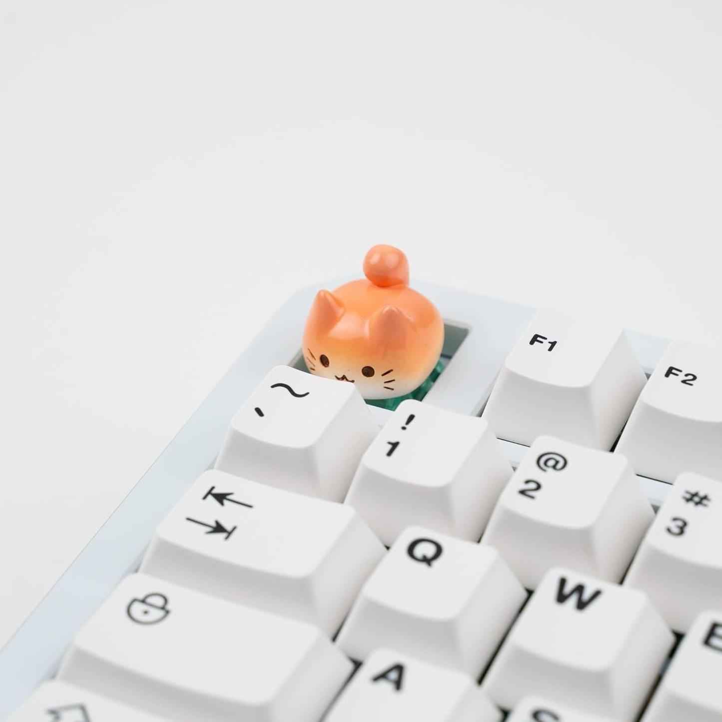 Witwikey 1U Artisan Cat Keycap for Mechanical Keyboards Esc, Orange Cat, Handmade Resin, Size, MX Switch Compatible