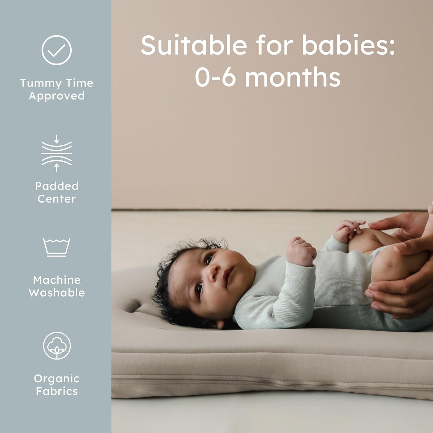Snuggle Me® Baby Lounger - Premium Organic Cotton Infant Nest with Foam Core & Travel Bag | Birch (0-6 Months)