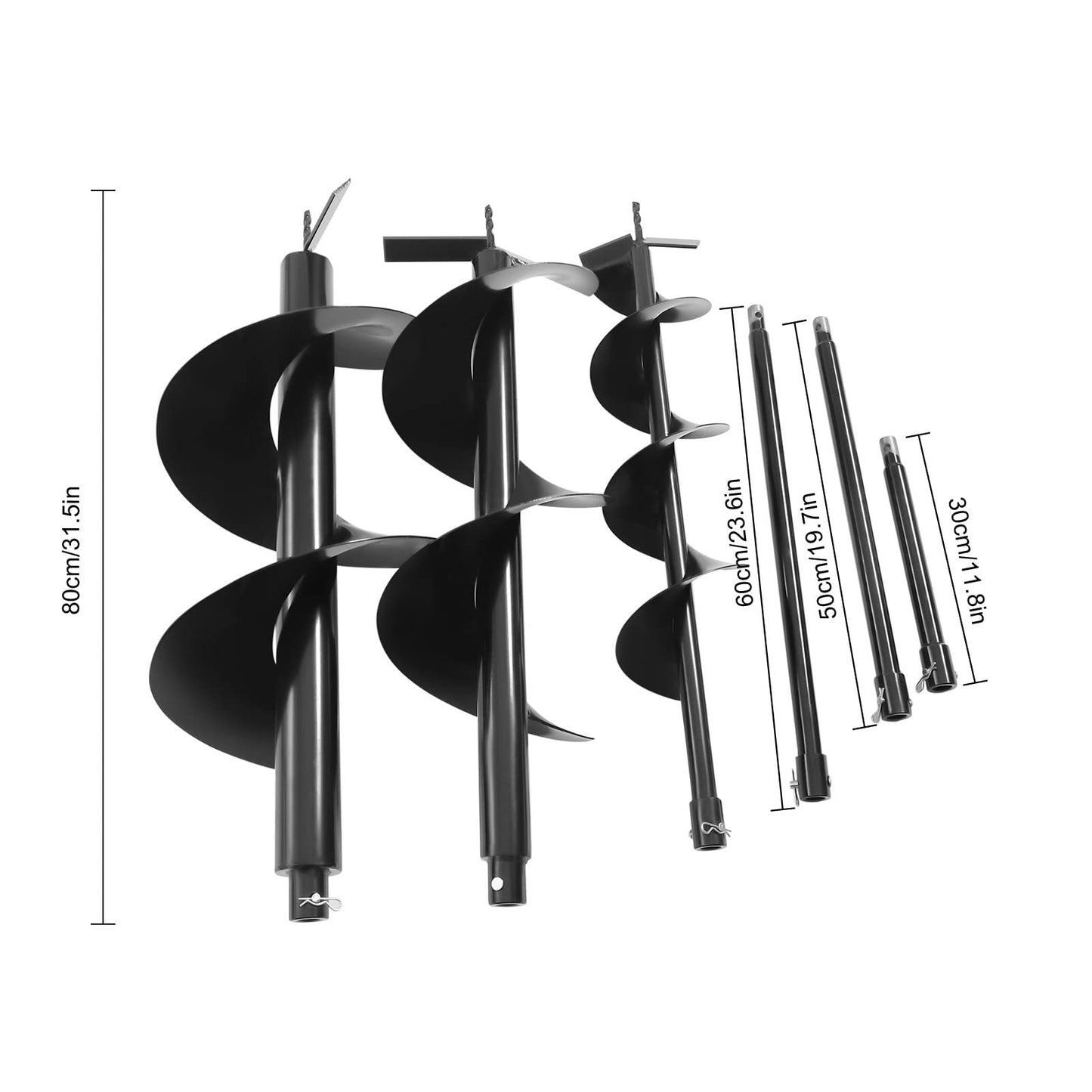 Auger Post Hole Digger, 72CC 2-Stroke 3000W Gas Powered Earth Post Hole Digger Fence Earth Auger Single Cylinder Air-Cooled Post Hole Digger with 3 Auger Drill Bits 6" 10" 12" for Farm Garden Plant