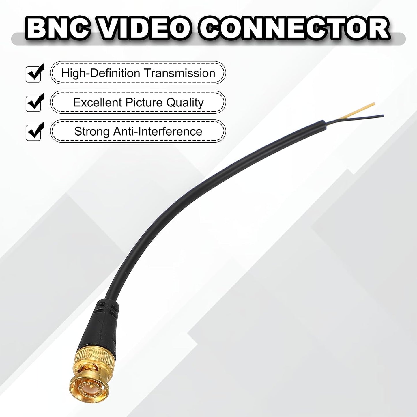 0.6FT 3pcs) MECCANIXITY BNC Pigtail Coaxial Extension Cable Male to Bare End for DVR CCTV Camera Security System