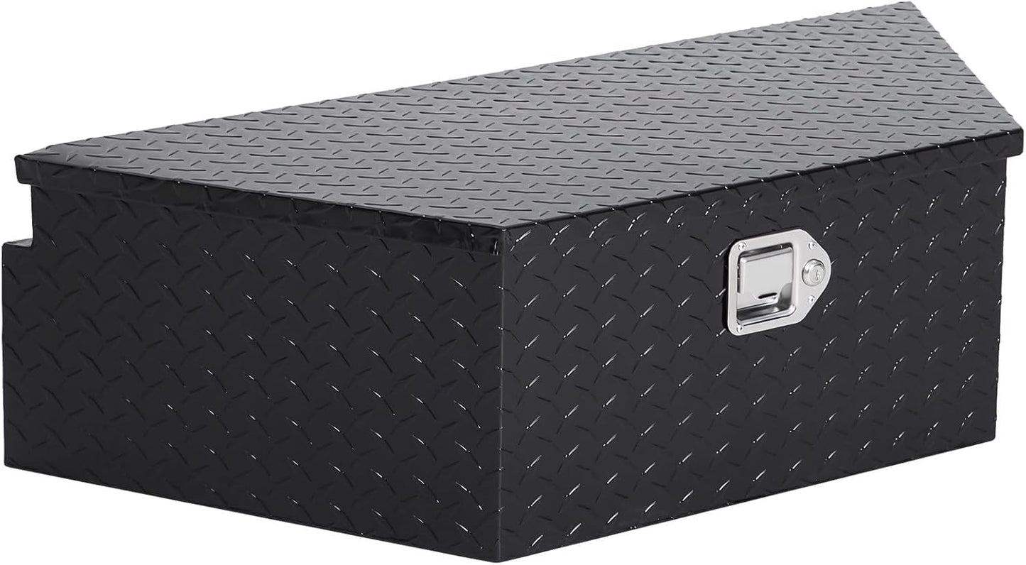 GarveeTech 39 in Trailer Tongue Boxes,Heavy Duty Aluminum Trailer Tool Box With Lock and Keys,Diamond Plate Storage Box,Waterproof Trailer Box for Pick Up Truck Bed,RV Trailer,Black