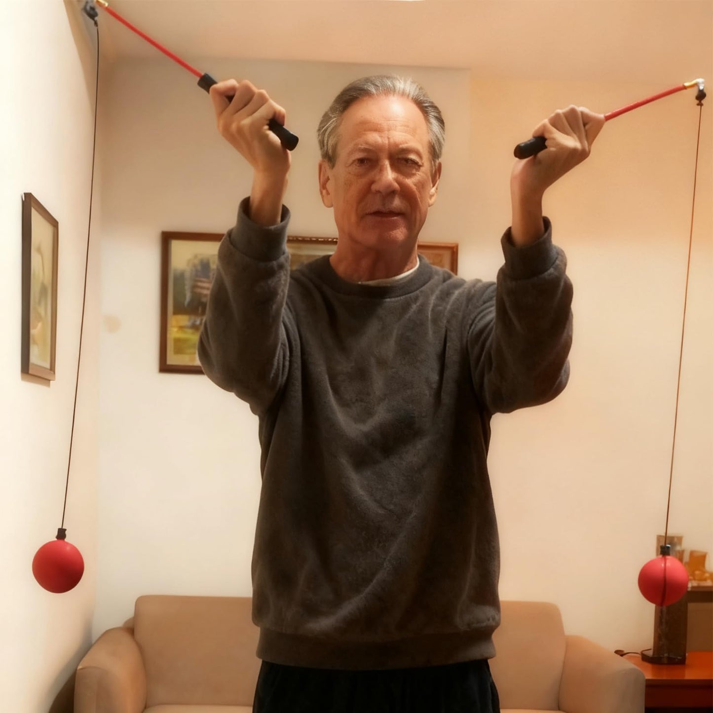 OOHGLITZ Shoulder Reliever Ball Swing and Stretcher | Shoulder Relief Excercise Equipment with 0.24lb Fitness Ball and 360° Tangle-Free Swivel for Home Use
