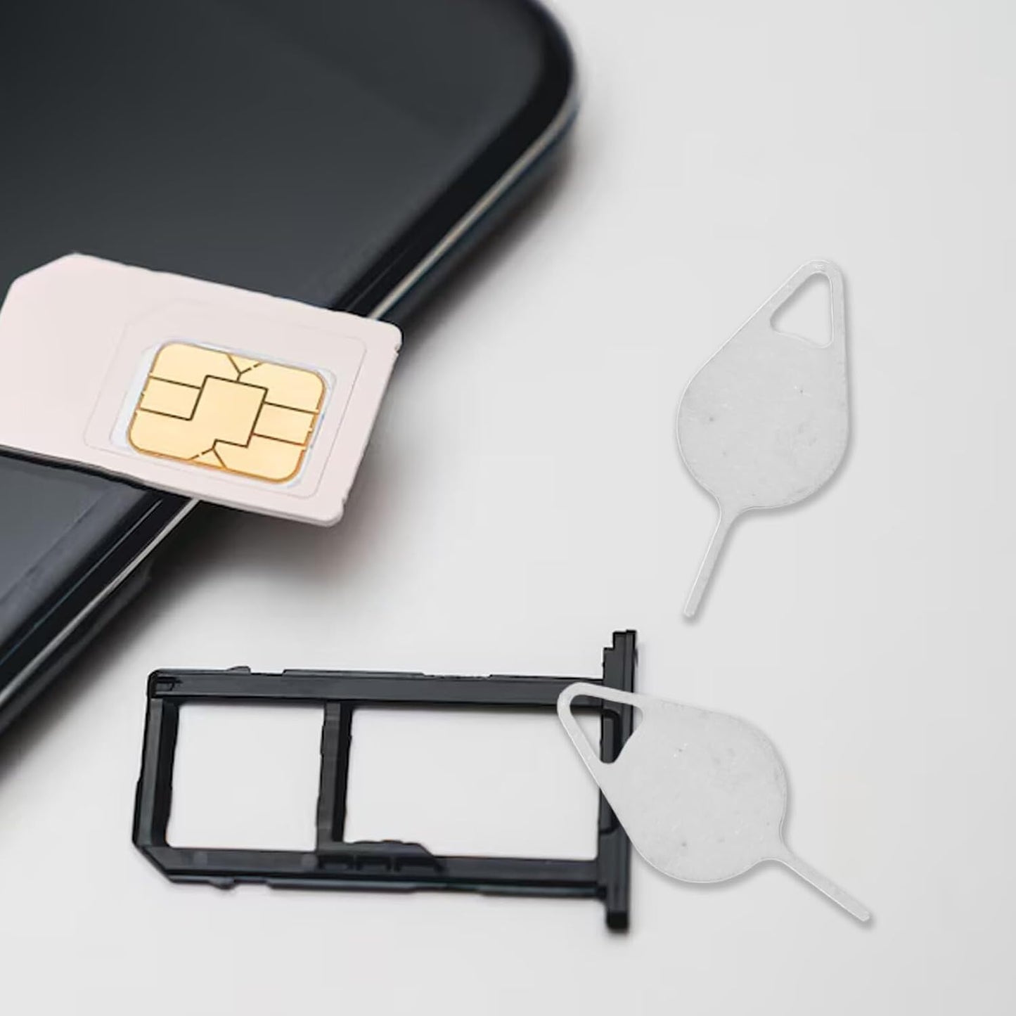 200 Garneck Pcs Sim Card Ejector Pins Tray Removal Tool Stainless Steel Mobile Phone Card Pin Anti-Lost Design