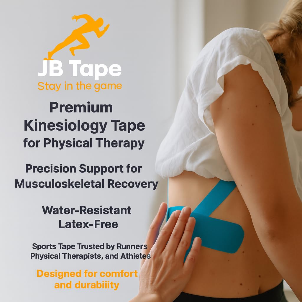 June Bugz Enterprises JB Tape Kinesiology Tape – 80 Precut 10-Inch Strips – Green – Elastic, Latex-Free, Water Resistant – Athletic Muscle & Joint Support – 4 Rolls
