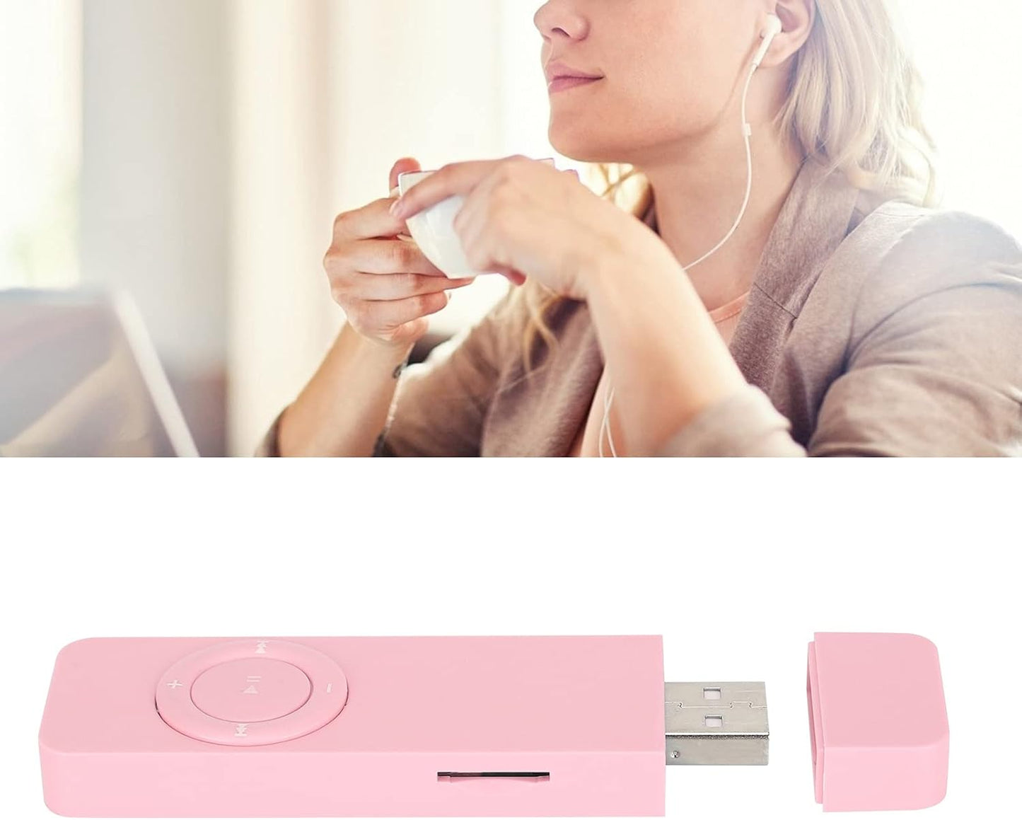 Cuifati MP3 2.0 MP3 32GB Player, Portable Player with Earphones, USB Player with Lanyard, Support and WMA, Support