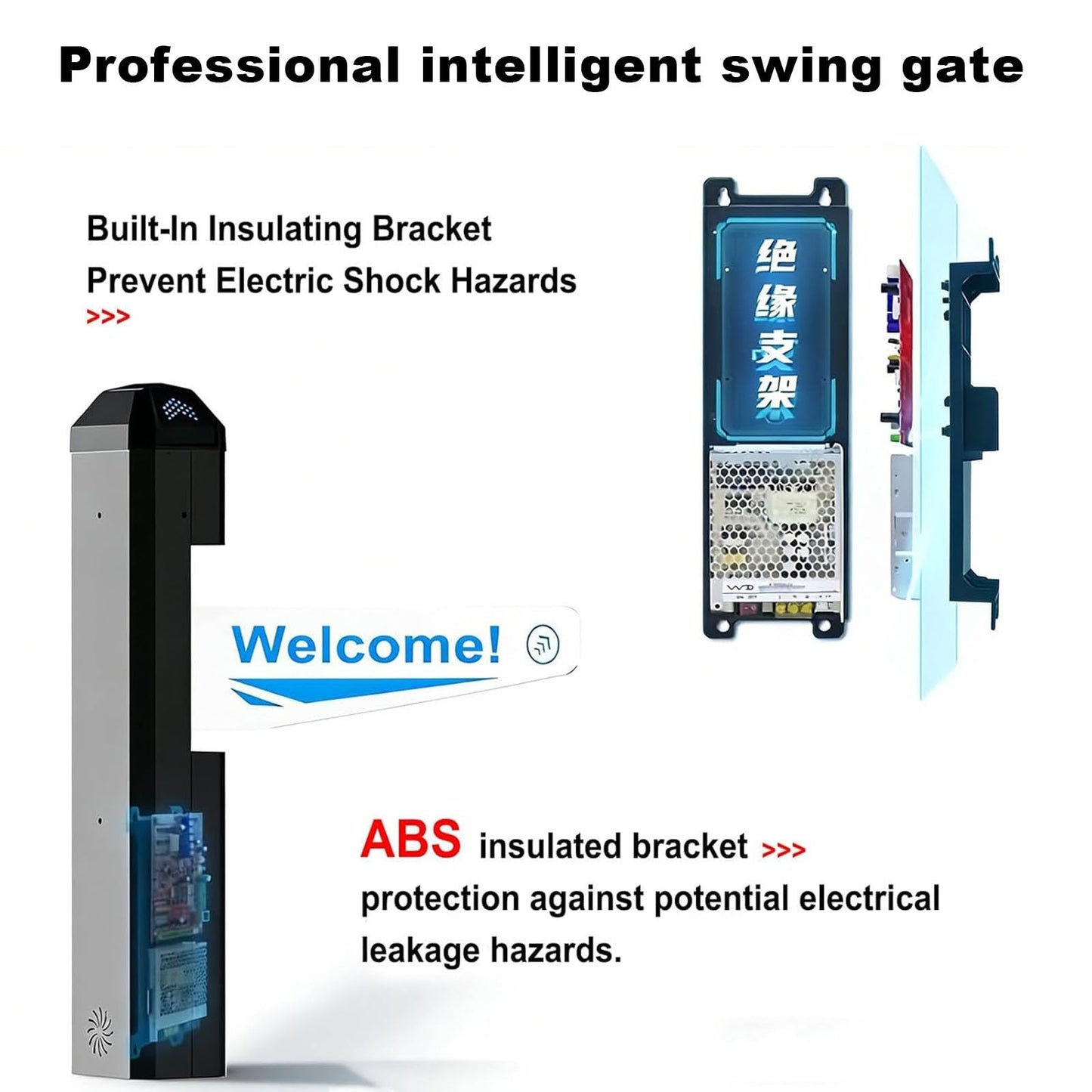 Public Entrance Automatic Turnstile with Radar Sensing - 90° Swing Gate for Transportation Hubs & Retail, Featuring Reverse Alarms & LED Indicators, One-Way Entry Access Control System
