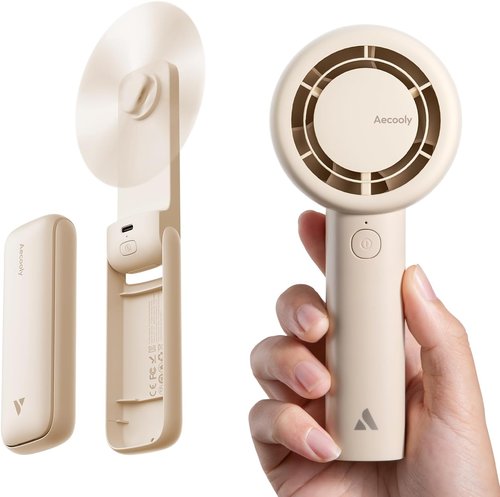 Aecooly Slim Portable Fan - Handheld Turbo Design for On-the-Go Cooling | Compact & Lightweight