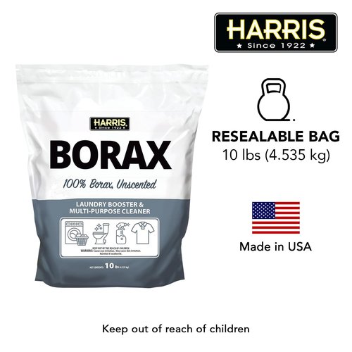Harris Borax Powder Hard Water Laundry Booster and Multi-Purpose Cleaner, 10lb (Unscented)