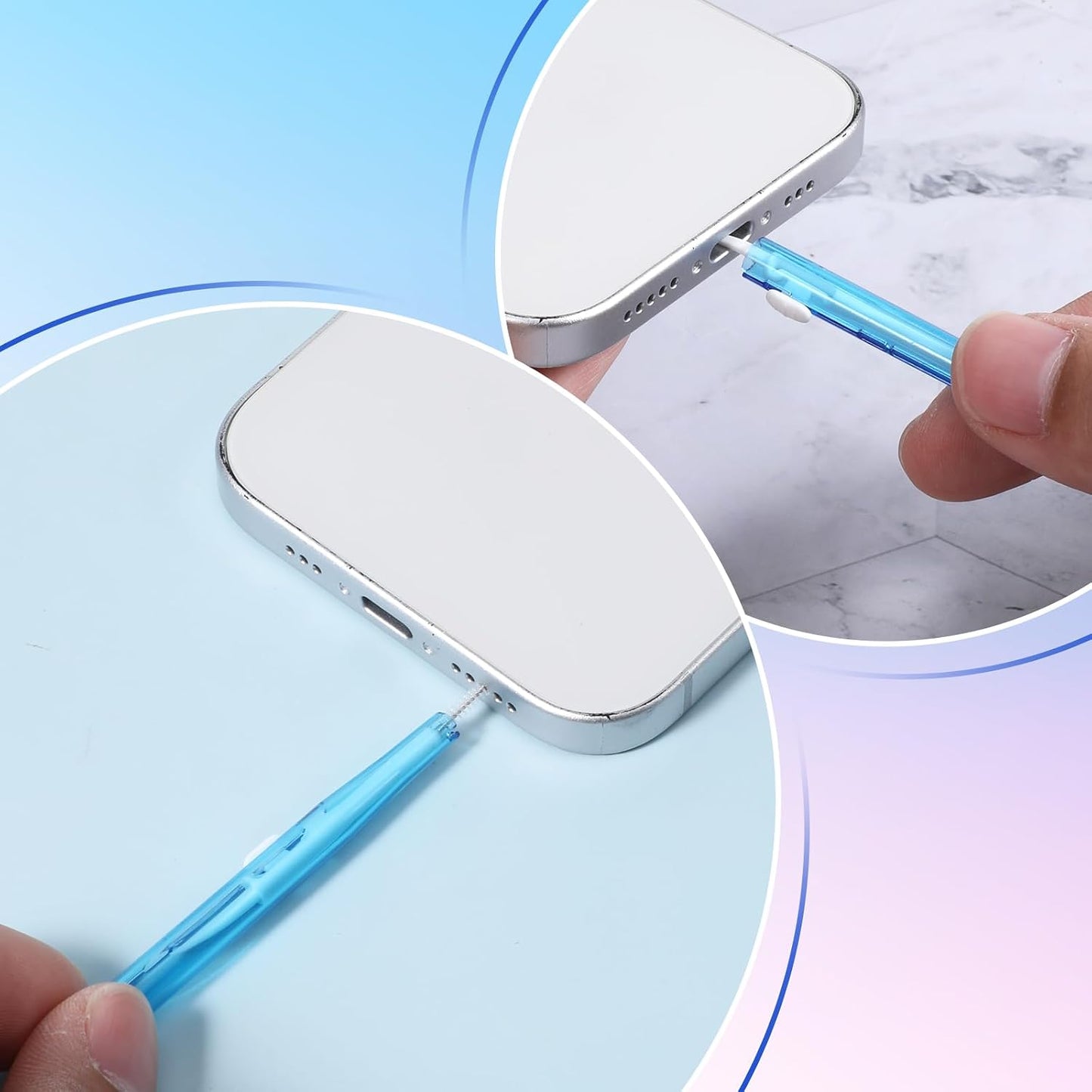 Qulkws 10 Pcs Charging Port Cleaner Phone Charge Port Cleaning Tool Kit Dual Side Multifunction Tools Anti-Clogging