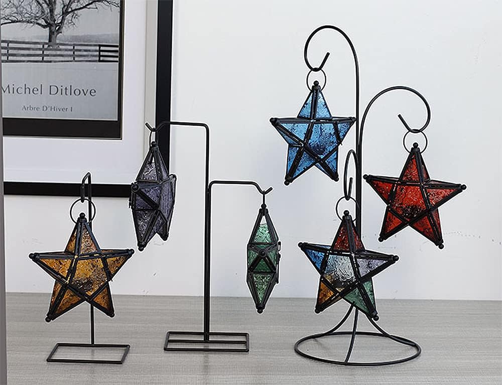 Star Hanging Decor - Moroccan Lantern Candle Holder for Home & Outdoor Weddings | Green