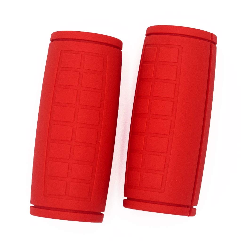 yuhqc Weight Bar Grips Fit Standard Barbell, Dumbell Handles, Thick Bar Training Adapter for Weightlifting & Cable Attachments Fitness Training Rope Grips for Body Arm Forearm Builder Strength(Red)