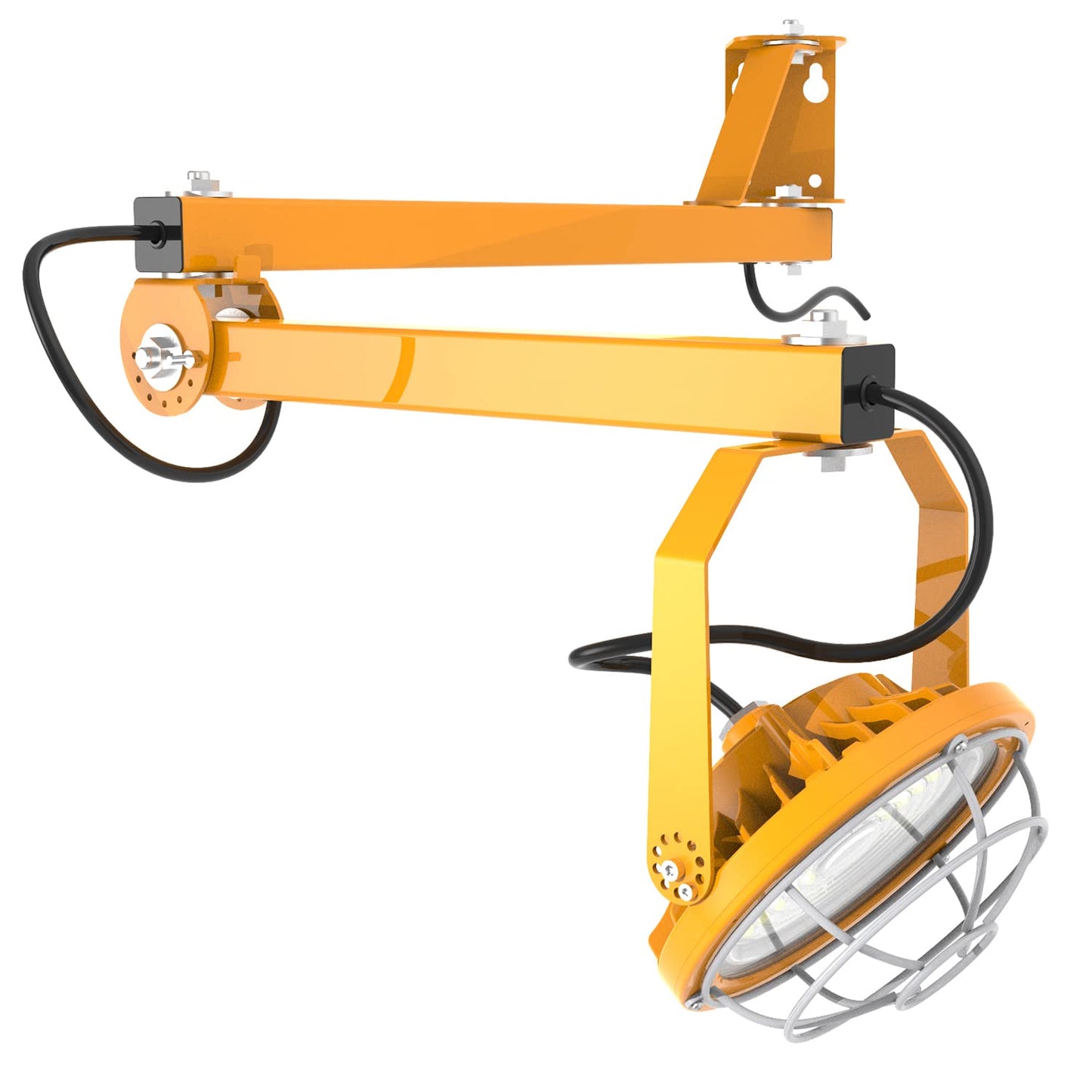 OSTEK LED Loading Dock Lights 30W with Swing Single Folding Arm 4,200LM, 360° Rotatable Lamp Head, IP65 Heavy Duty Wall Mounting Workbench Light for Warehouse Trailers Docks Container,5000K